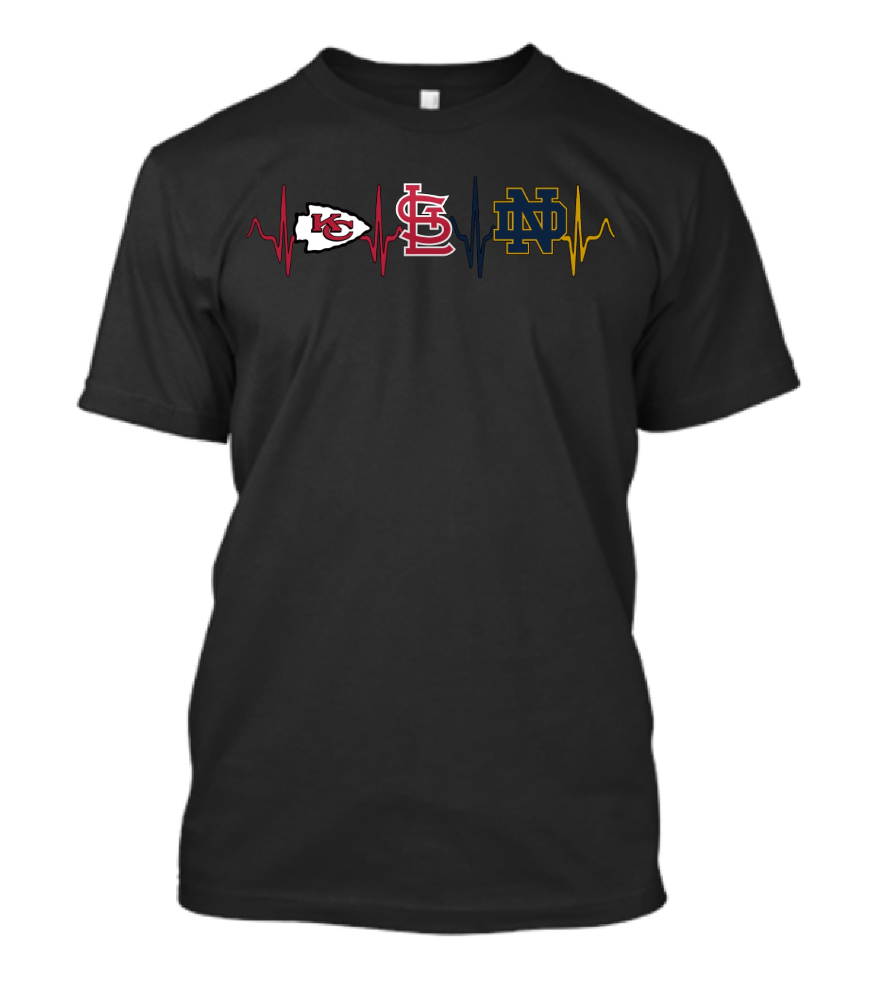 Love Chiefs Cardinals Nd Heartbeat T-Shirt