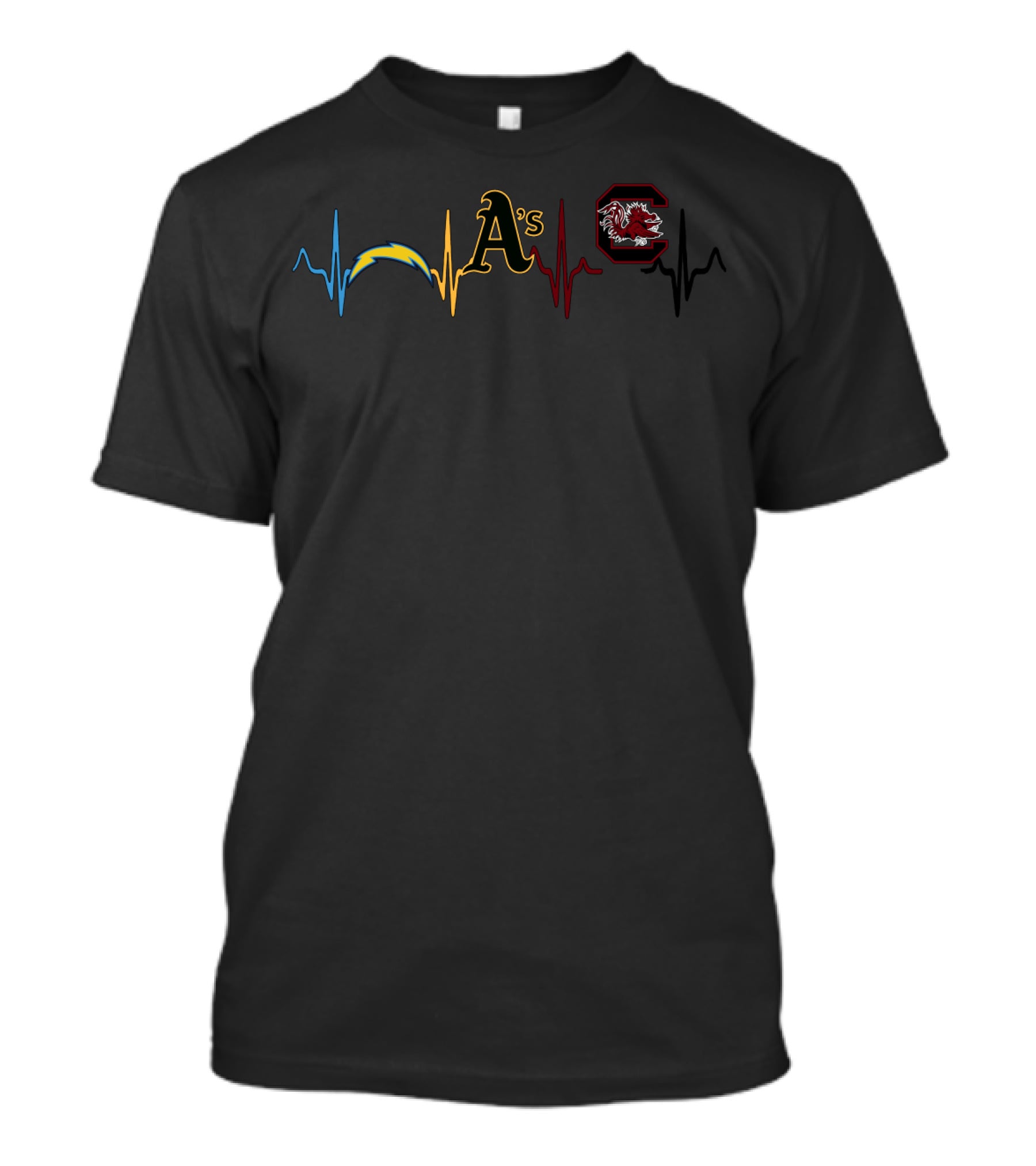 Chargers Athletics Scg Heartbeat T-Shirt