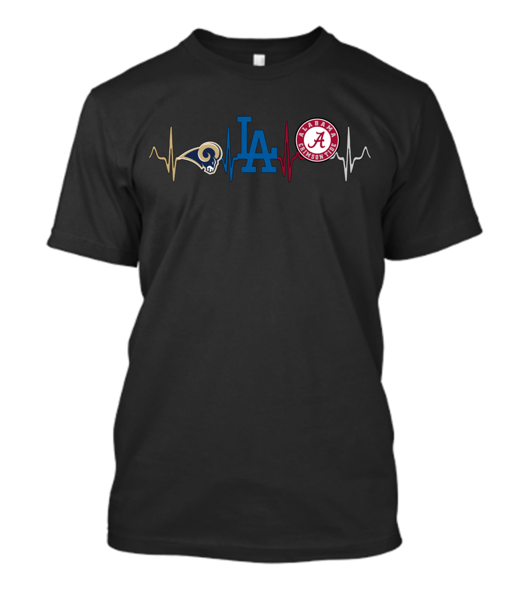 Love Rams Los Angeles Alabama Football Dodgers T-Shirt