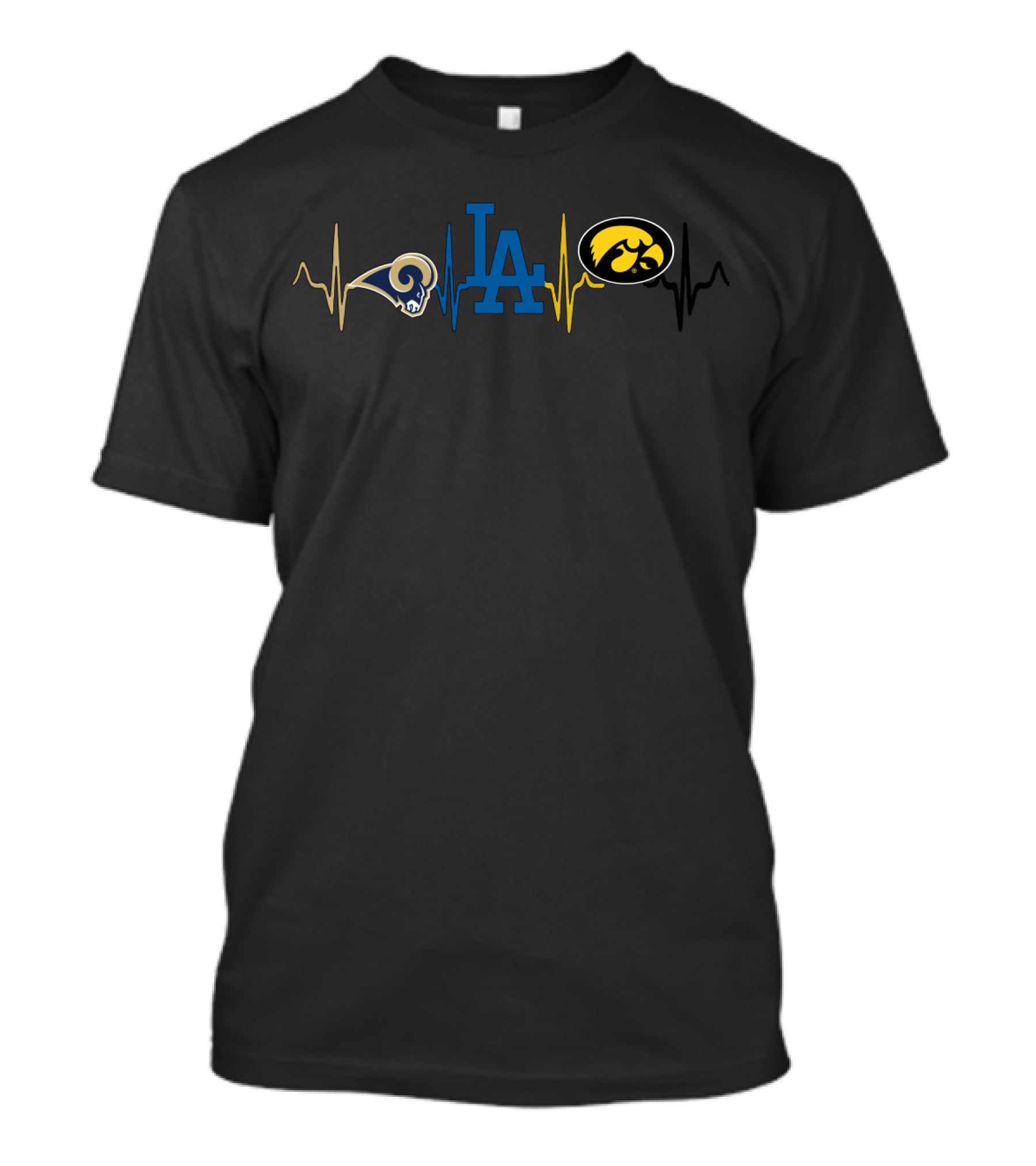 Love Rams Dodgers Iowa Heartbeat T-Shirt