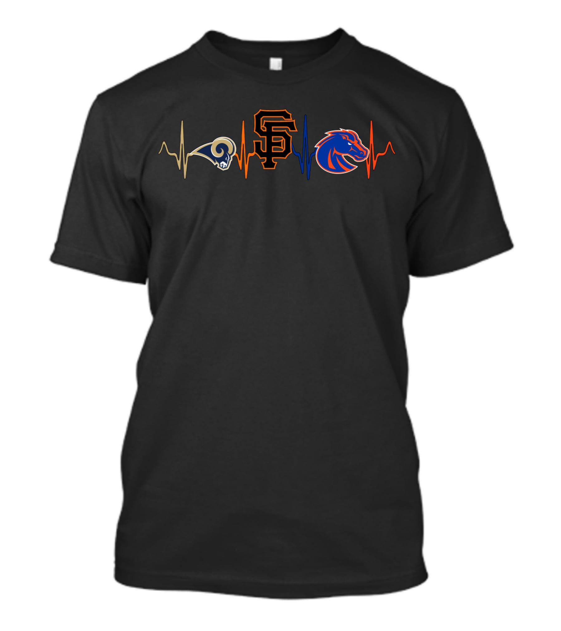 Rams Giants Bsb Heartbeat T-Shirt