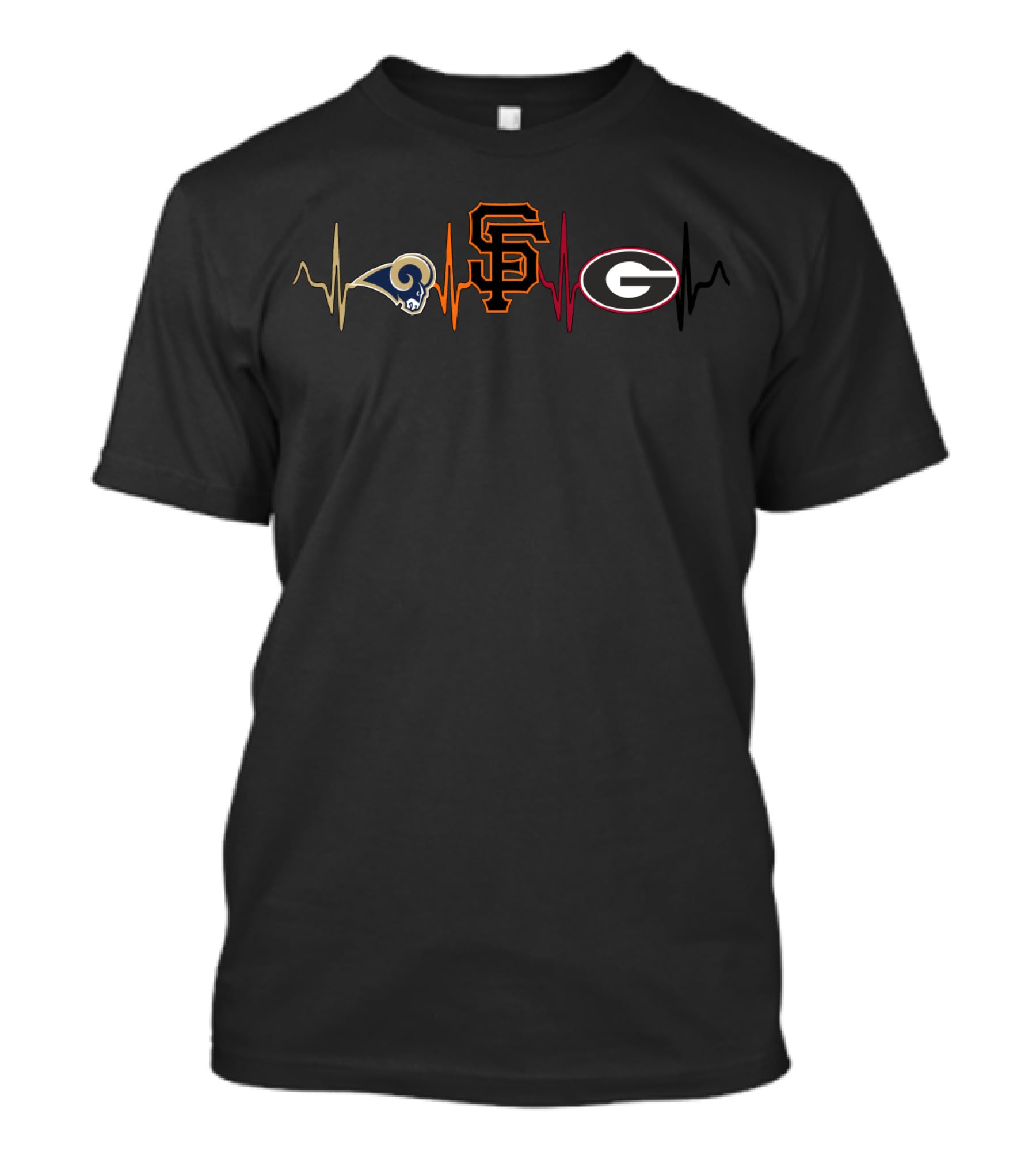 Love Rams Sf Giants Georgia Bulldogs Logo Icons T-Shirt