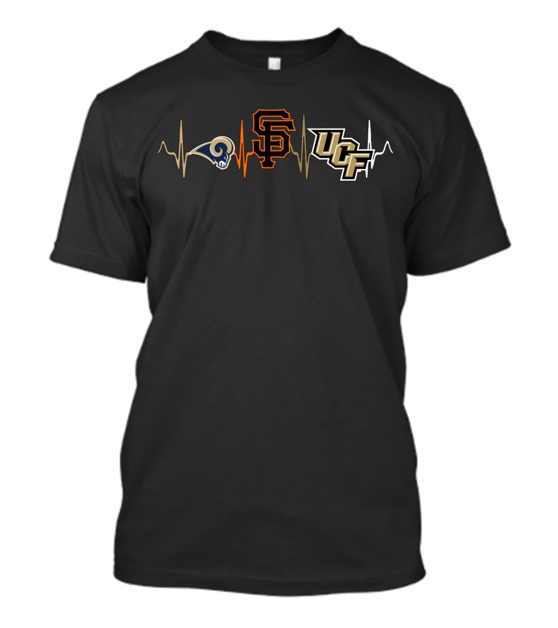 Rams Sf Ucf Heartbeat Giants Uk T-Shirt