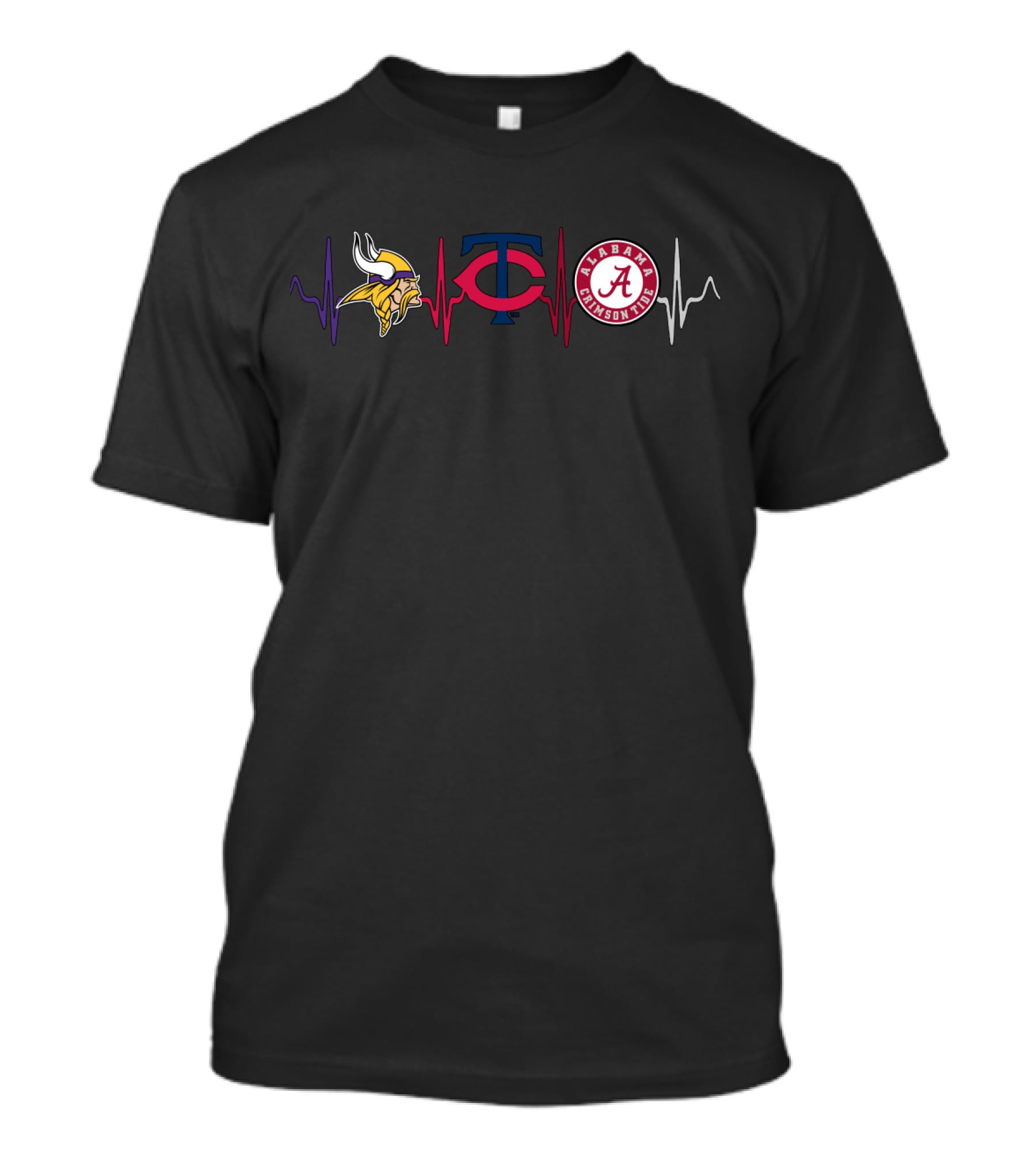 Vikings Twins Alabama Heartbeat T-Shirt