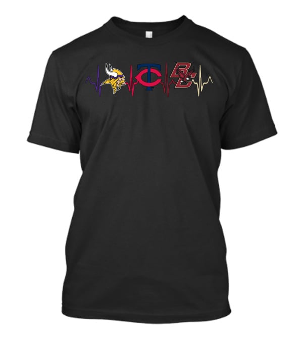 Vikings Twins Bce Heartbeat T-Shirt