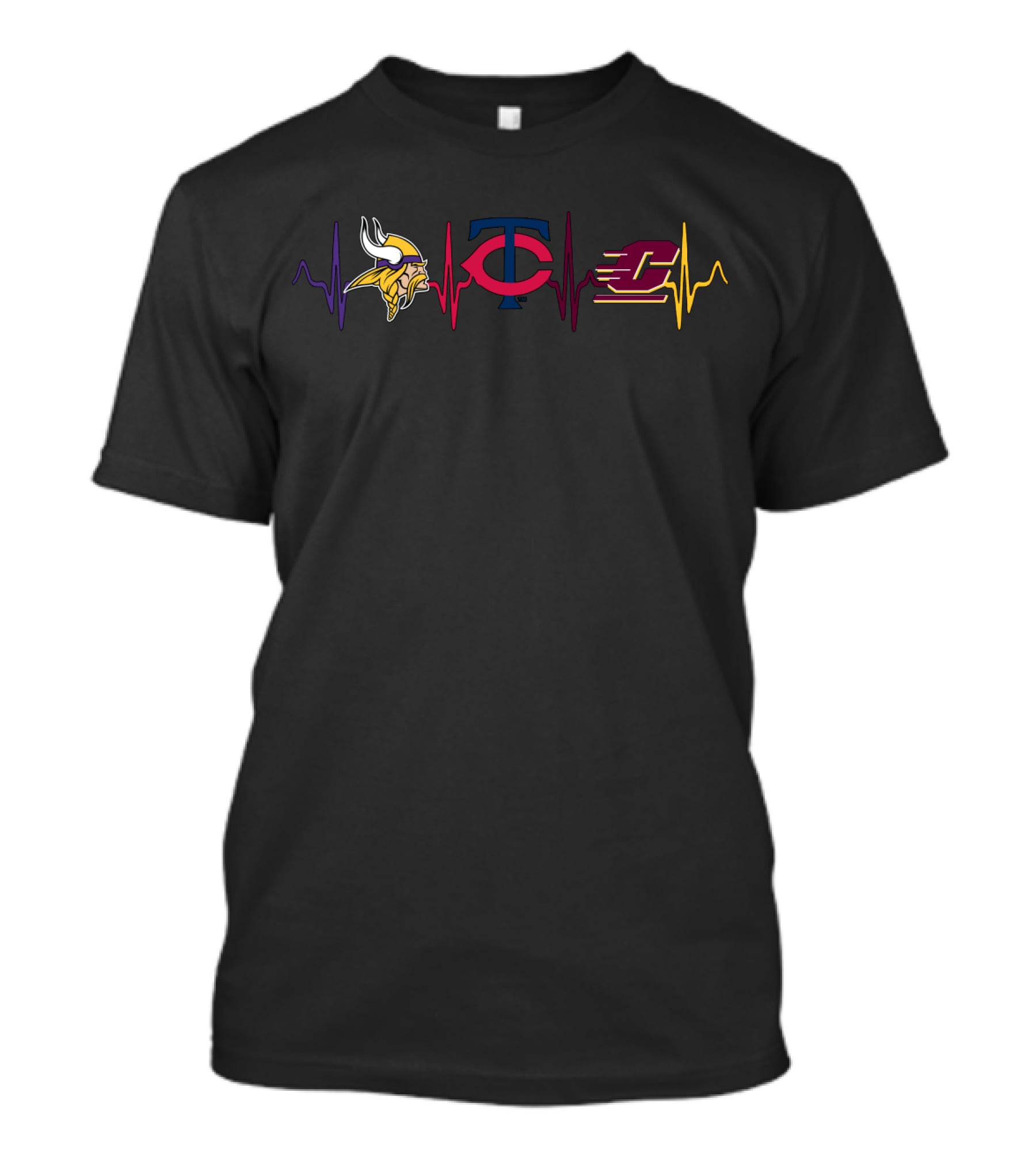 Love Vikings With Minnesota Twins With Central Michigan Chippewas T-Shirt