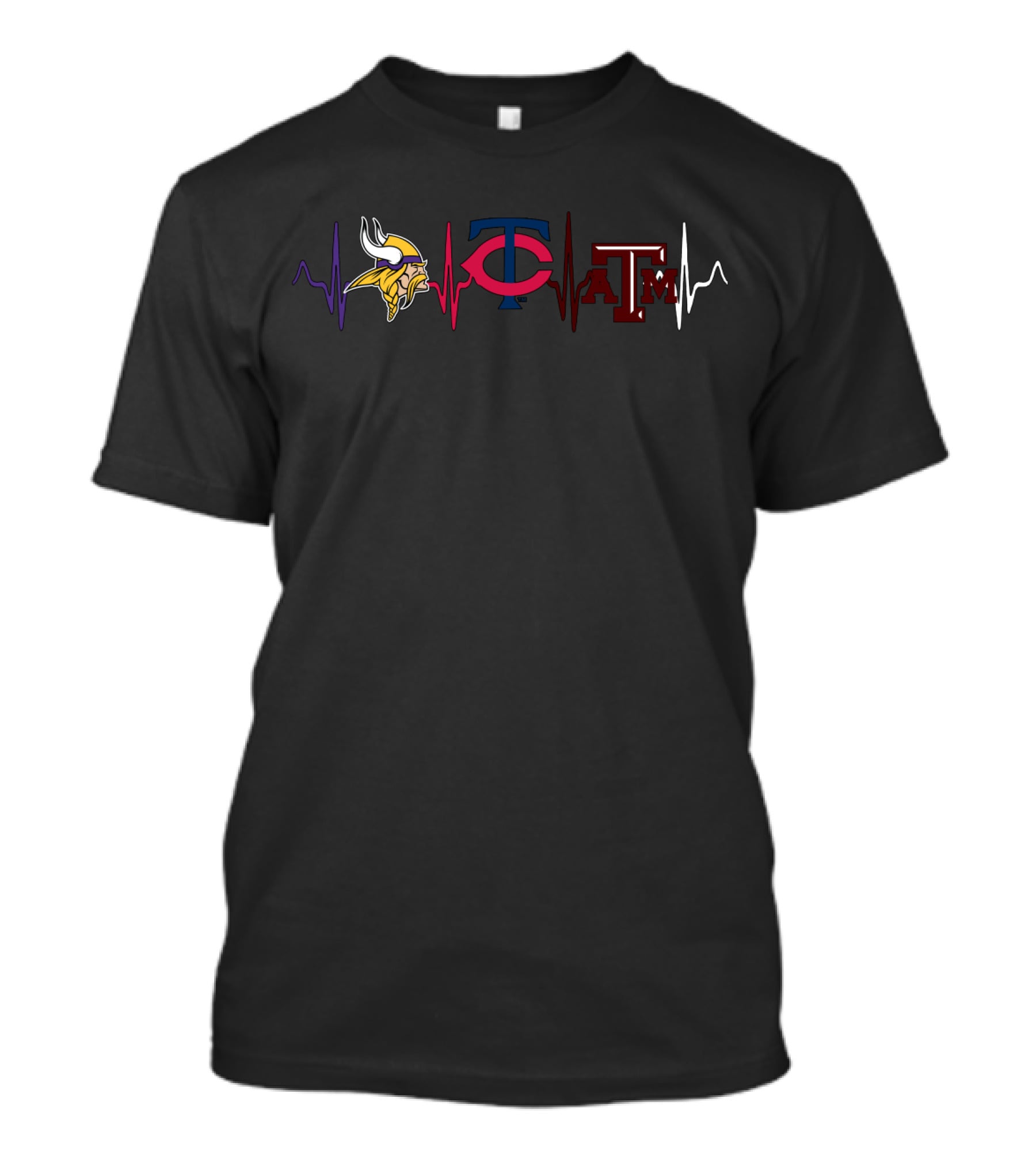 Minnesota Vikings Twins Taa Heartbeat T-Shirt