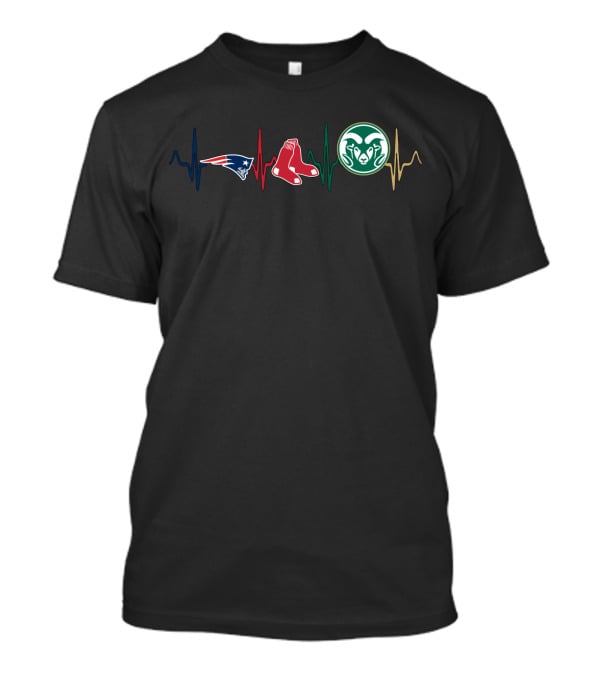 Patriots Red Sox Rams Heartbeat Csr T-Shirt