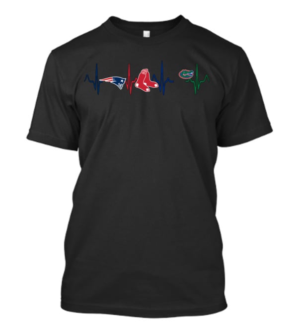 Patriots Red Sox Florida Gators Heartbeat T-Shirt