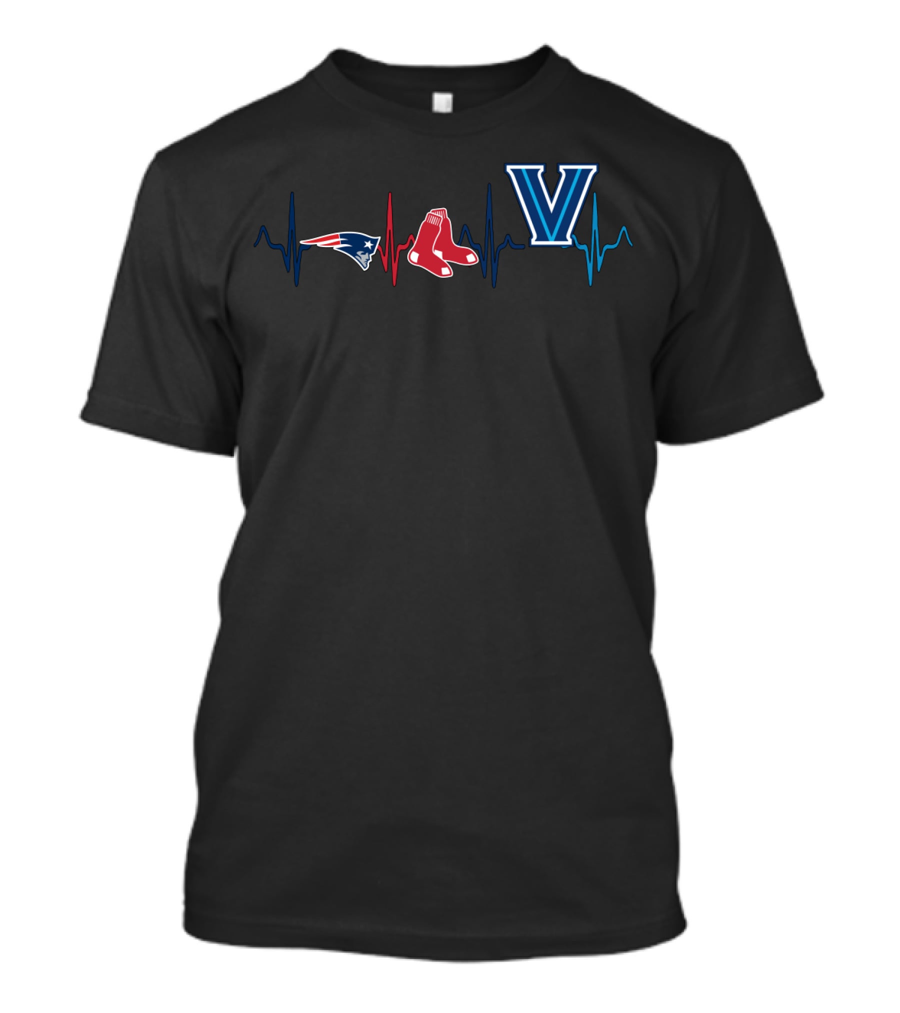 Patriots Red Sox Villanova Heartbeat T-Shirt