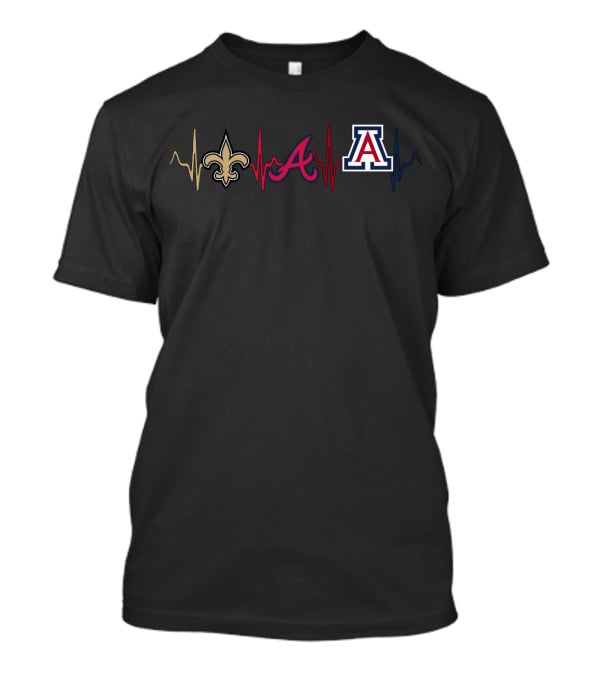 Love For New Orleans Saints Atlanta Braves Arizona Wildcats T-Shirt
