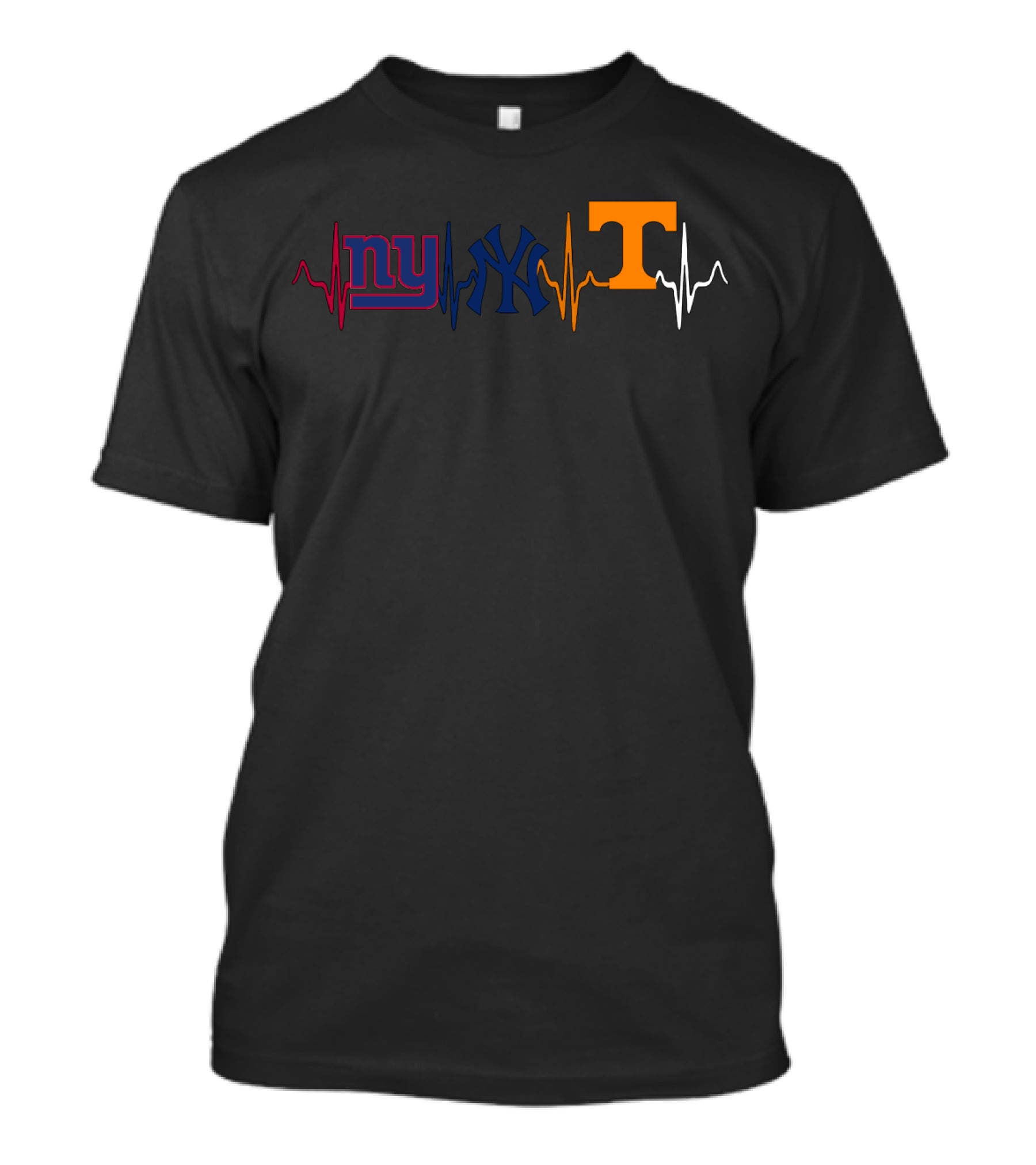 Ny Giants Yankees Tennessee Volunteers Heartbeat T-Shirt