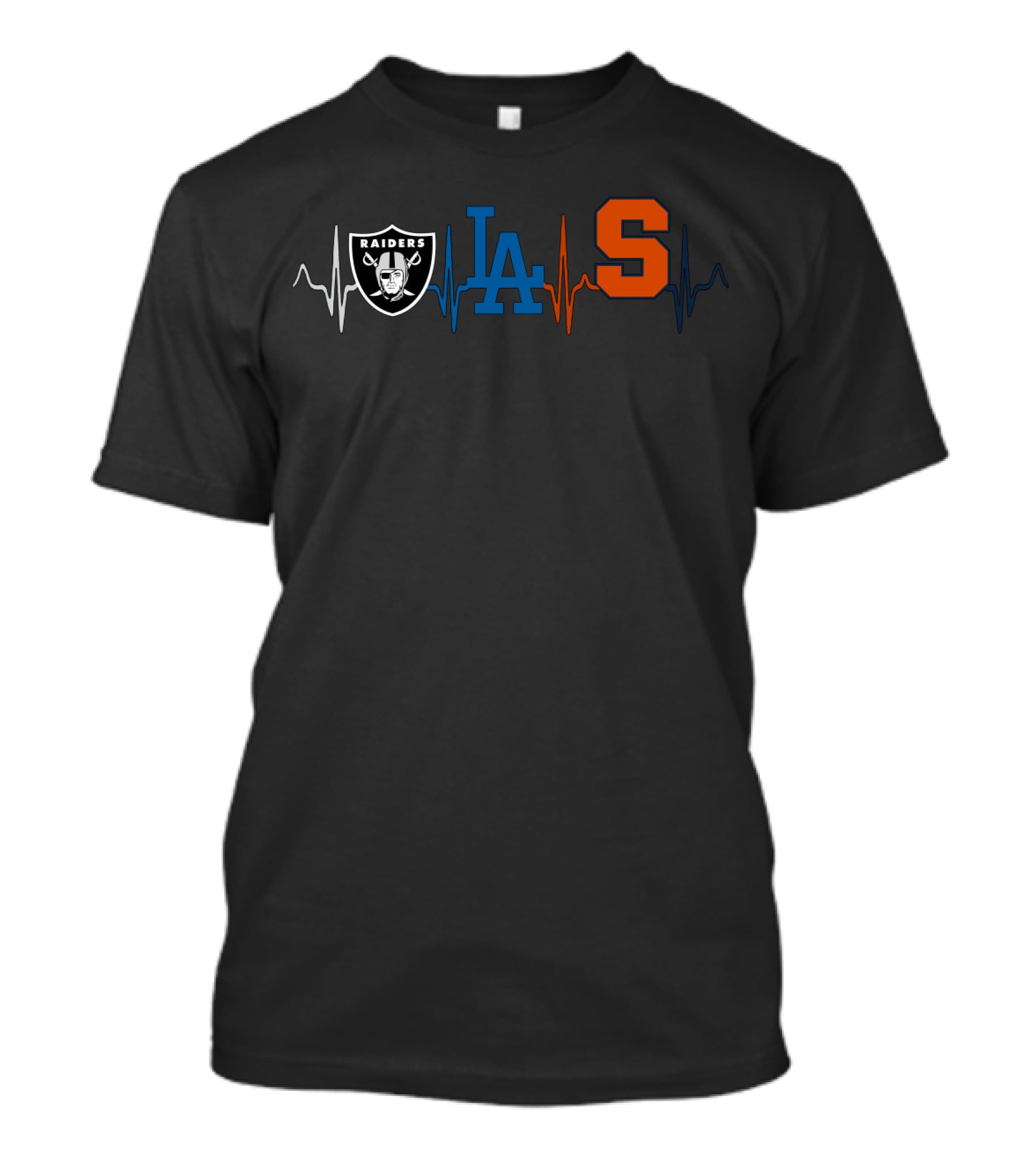 Raiders La Dodgers Syracuse Heartbeat T-Shirt