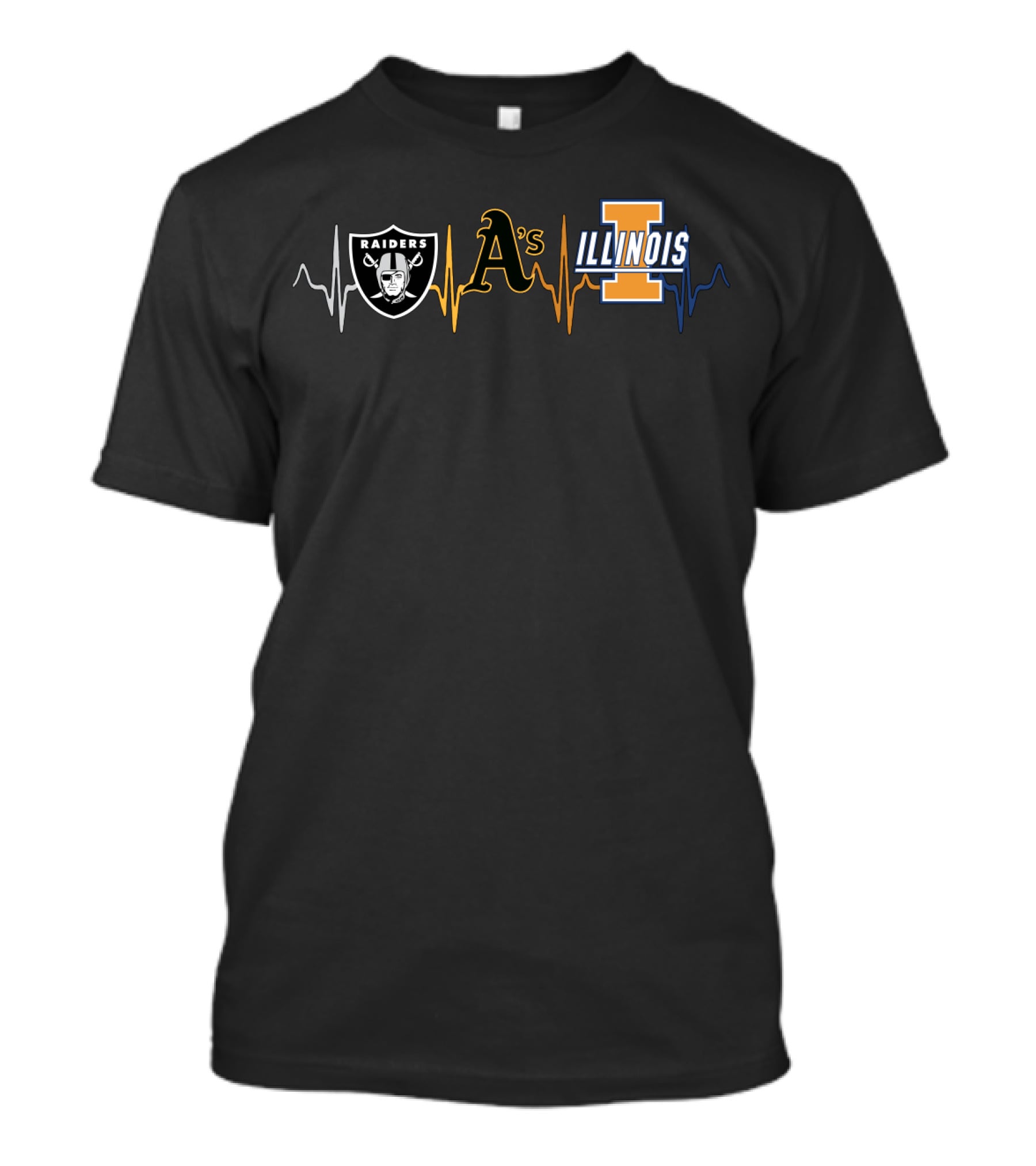 Raiders Athletics Illinois Heartbeat T-Shirt