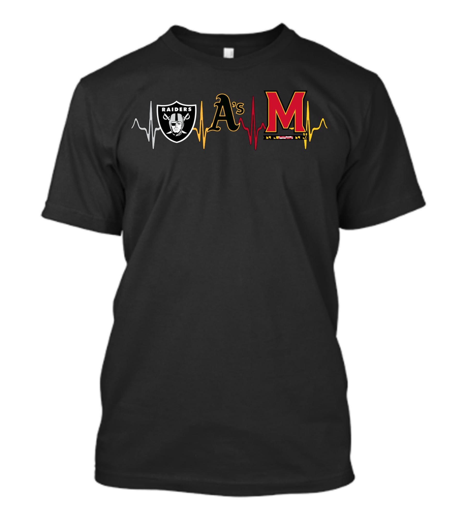 Raiders A's Maryland Heartbeat T-Shirt