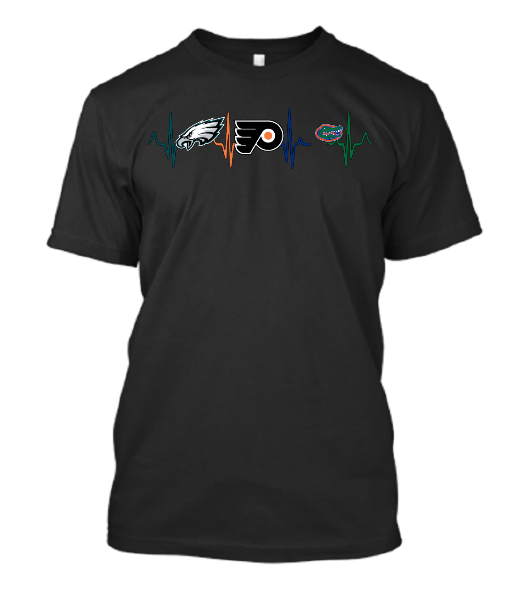 Philadelphia Eagles Flyers Florida Gators Heartbeat T-Shirt