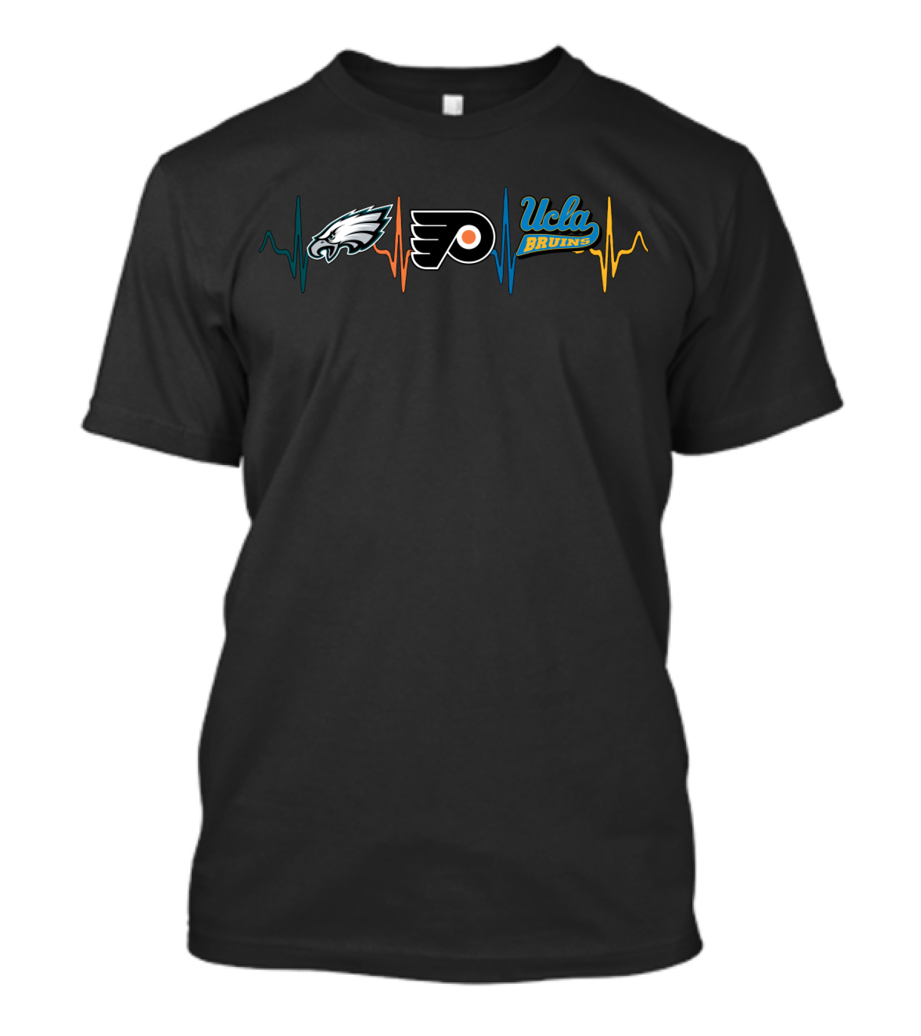 Philadelphia Eagles Flyers Ucla Bruins Heartbeat T-Shirt