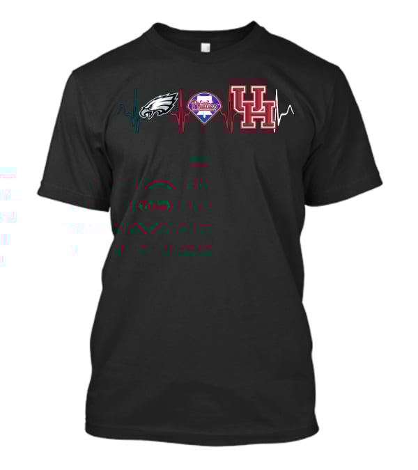 Eagles Phillies University Of Houston Heartbeat Combo T-Shirt
