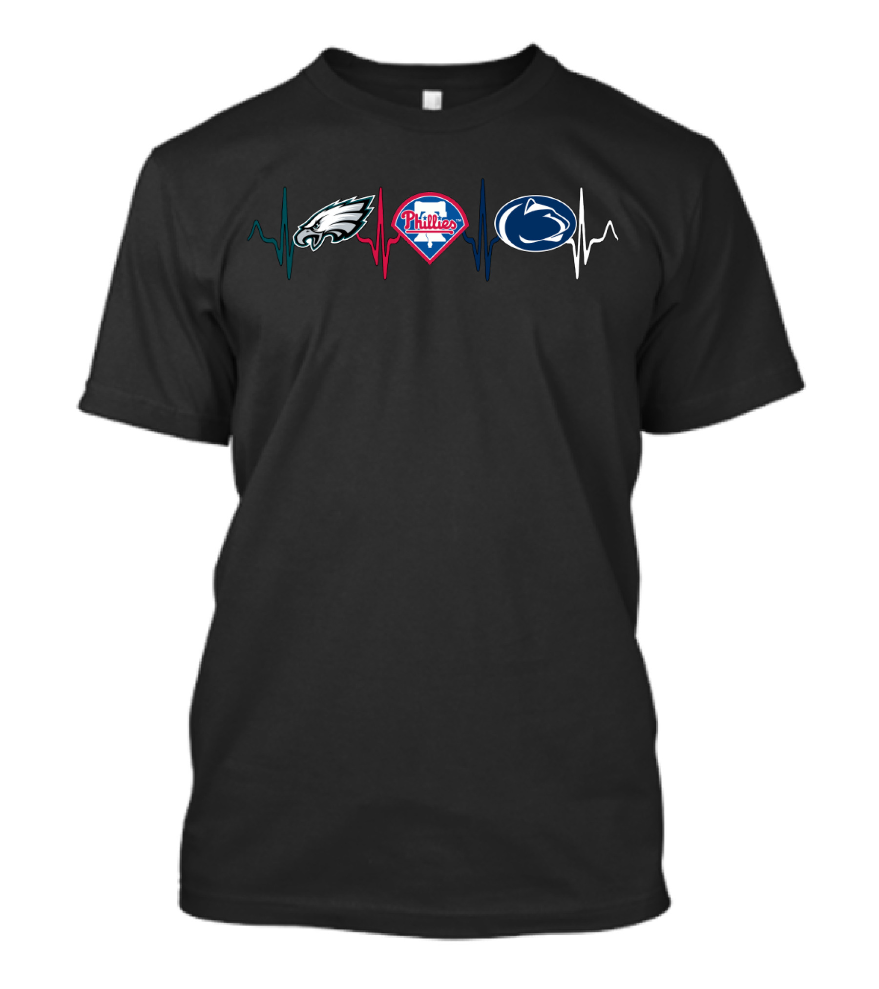 Eagles Phillies Psnl Heartbeat Fan Icons T-Shirt