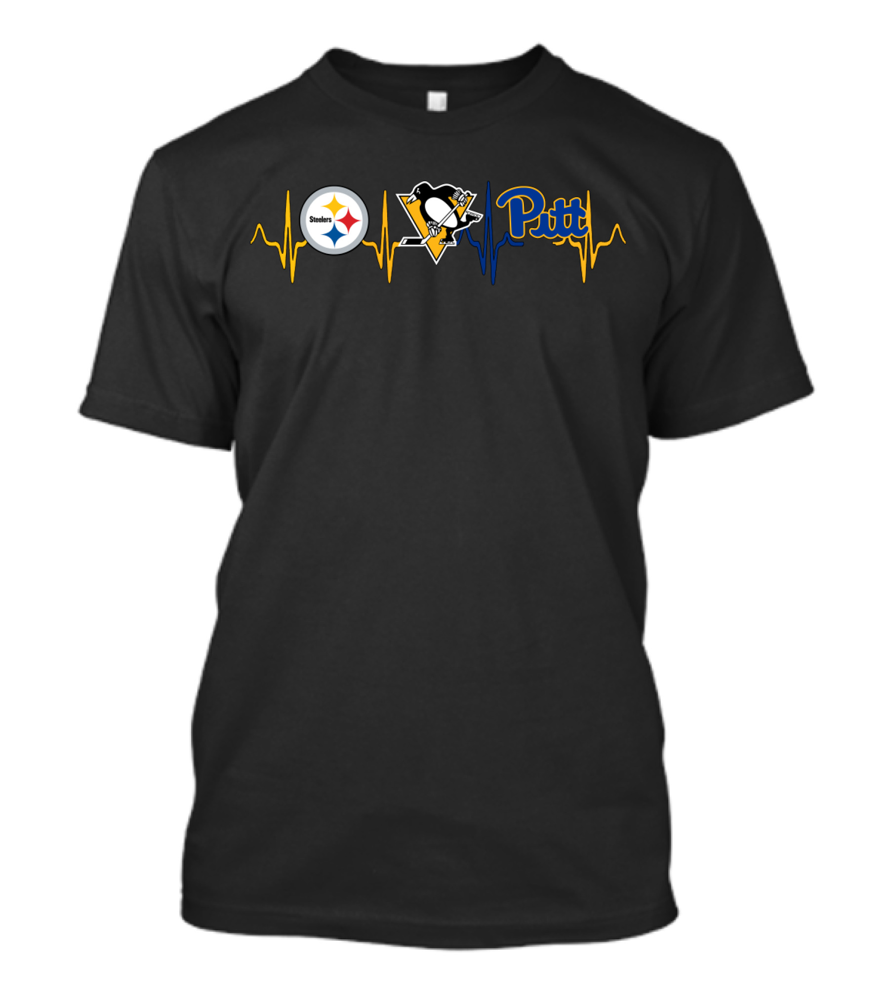 Steelers Penguins Pitt Heartbeat Stripers T-Shirt