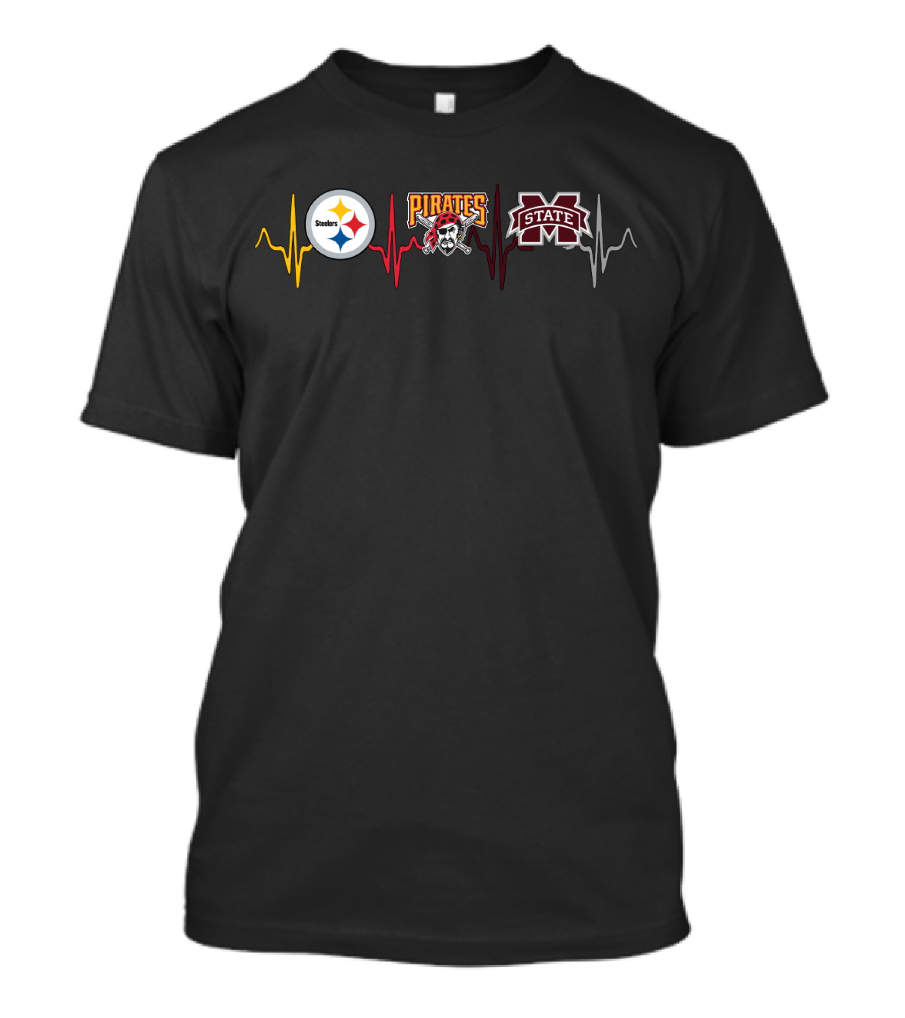 Steelers Heartbeat Pirates Pulse Ms State Spirit T-Shirt