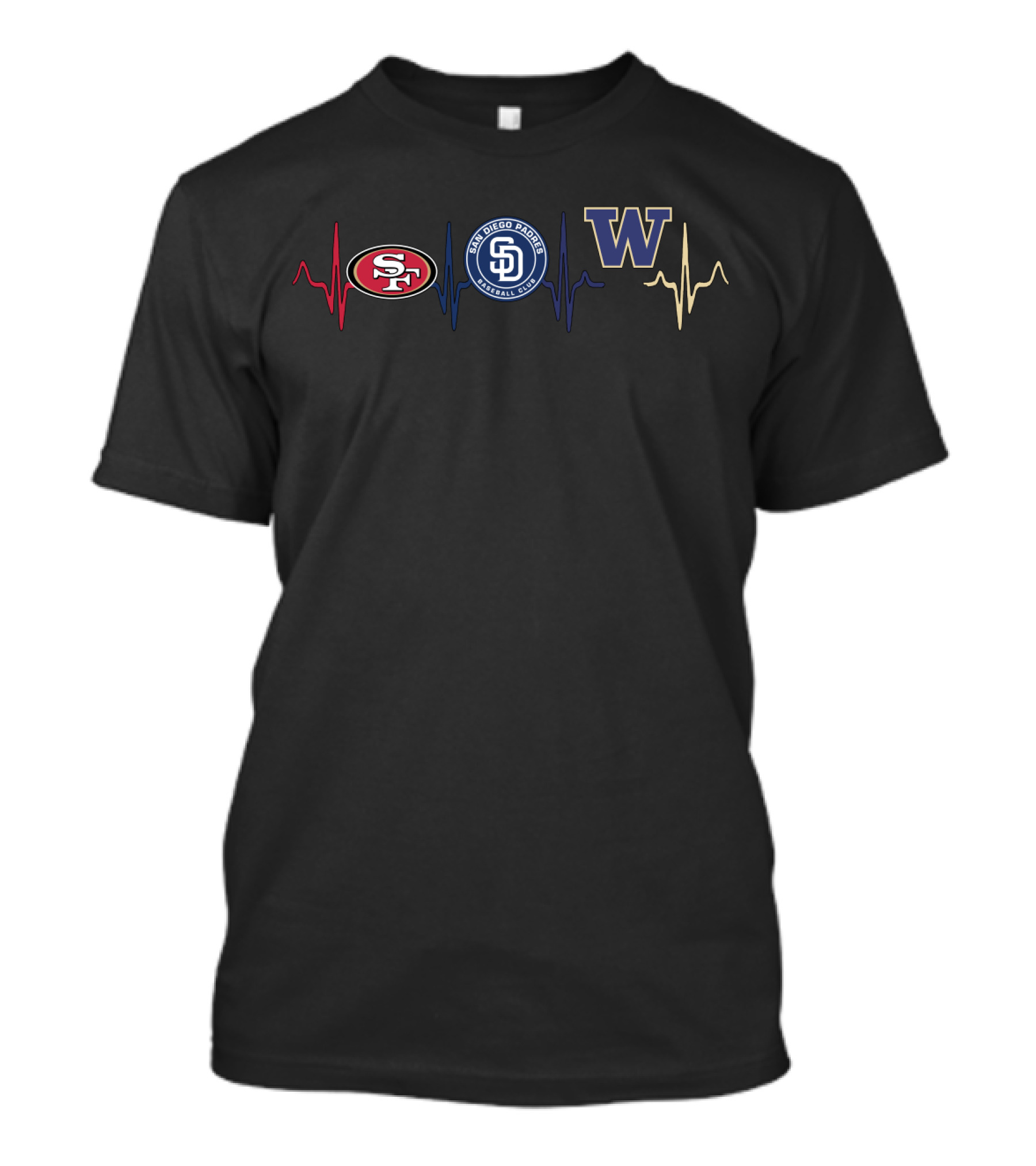 San Francisco 49ers San Diego Padres Washington Huskies Love T-Shirt