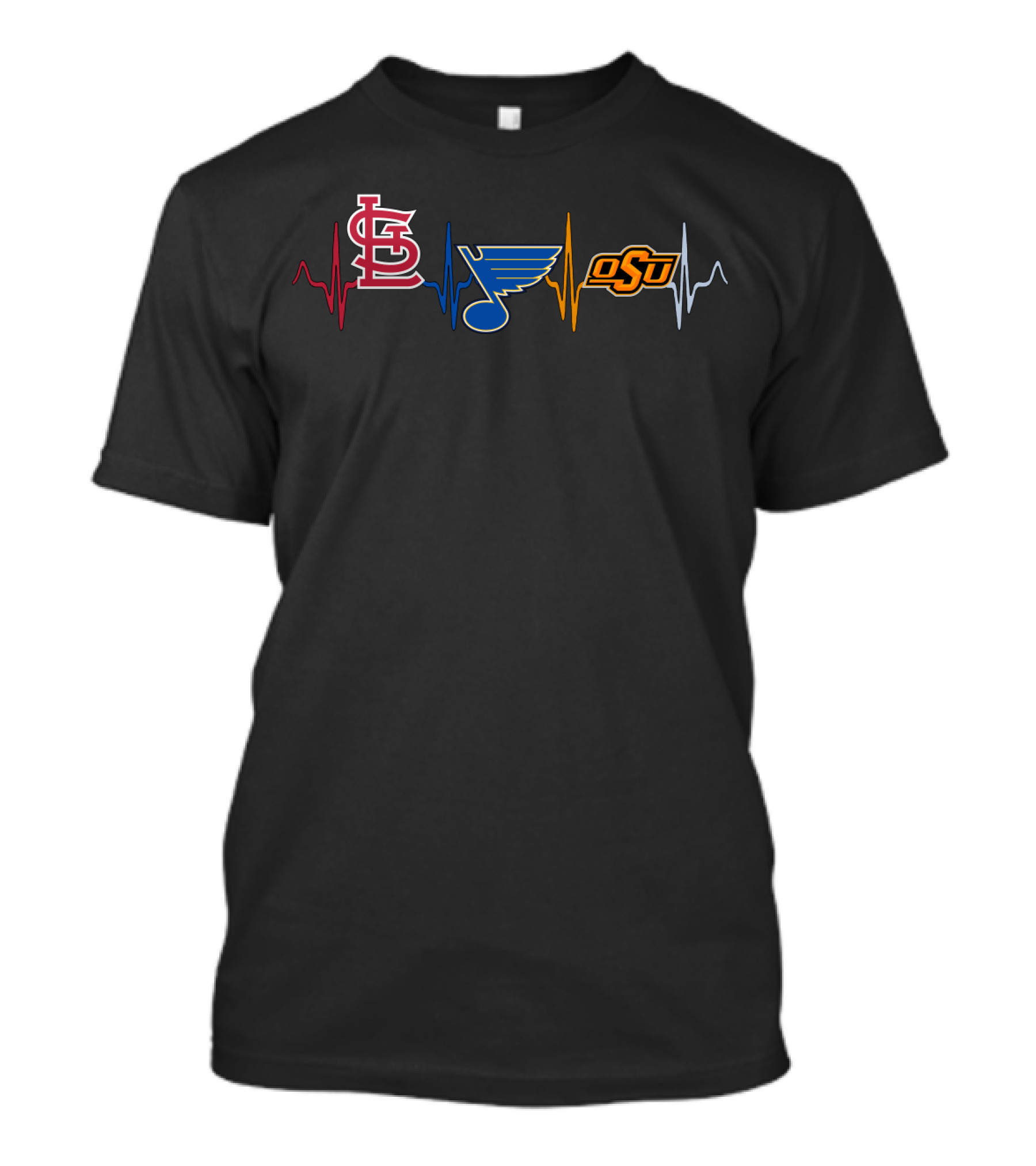 Stcardinals Love Blues Osu Heartbeat T-Shirt
