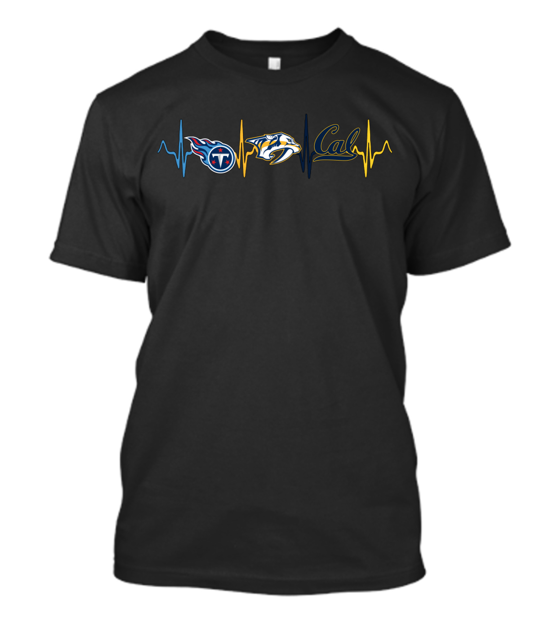 Tennessee Titans Nashville Predators Cal Golden Bears Heartbeat T-Shirt