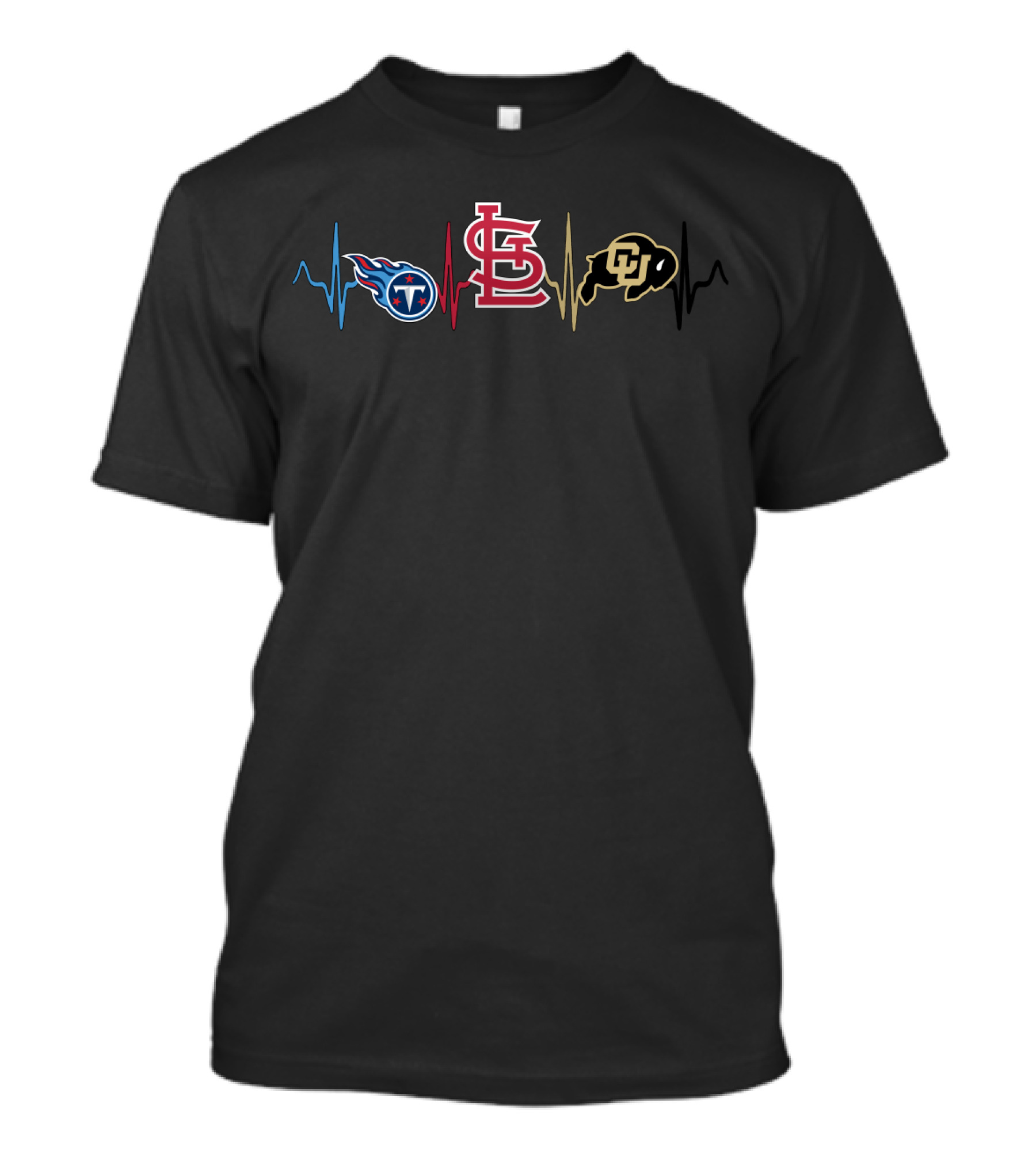 Titans St. Louis Cardinals Colorado Buffaloes Heartbeat T-Shirt
