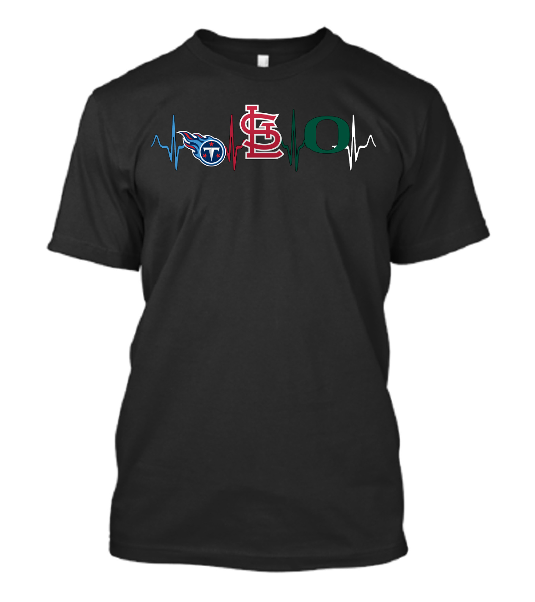 Tennessee Titans St. Louis Cardinals Oregon Ducks Heartbeat T-Shirt