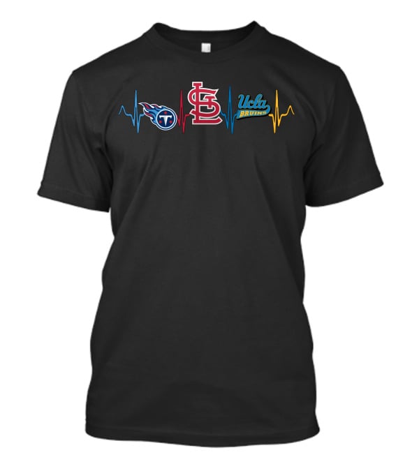 Tennessee Titans St. Louis Cardinals Ucla Bruins Fan Heartbeat T-Shirt