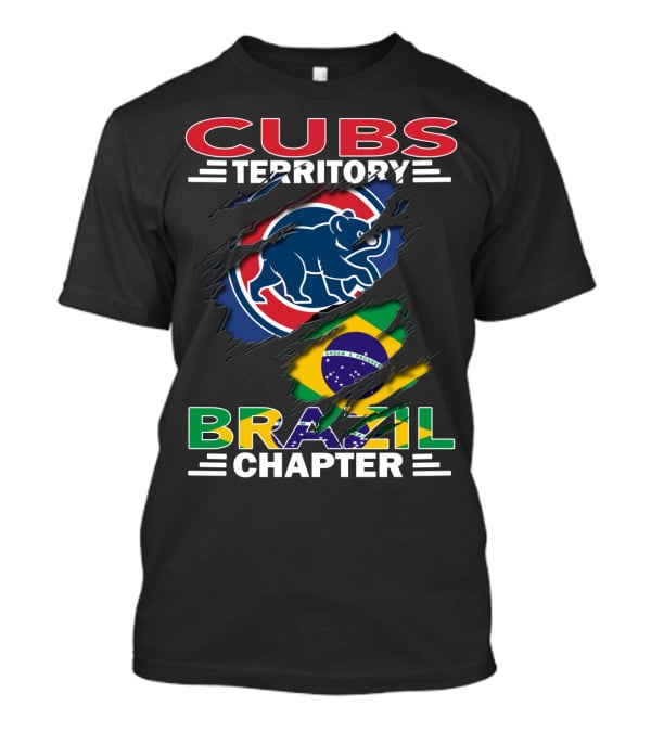 Cubs Territory Brazil Chapter Chicago Cubs Logo And Brazilian Flag T-Shirt