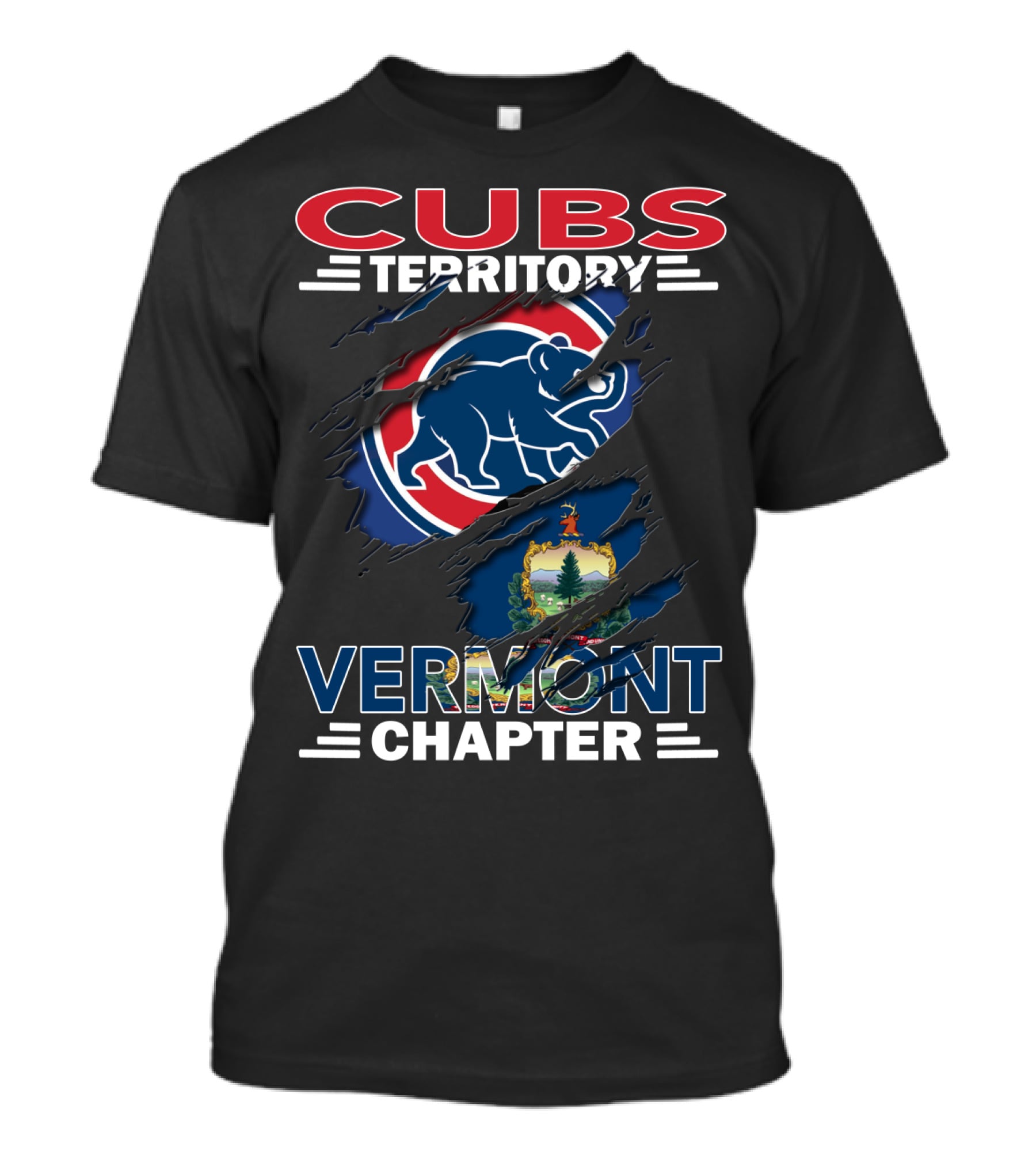 Cubs Territory Vermont Chapter With Bear And Vermont State Flag Elements T-Shirt