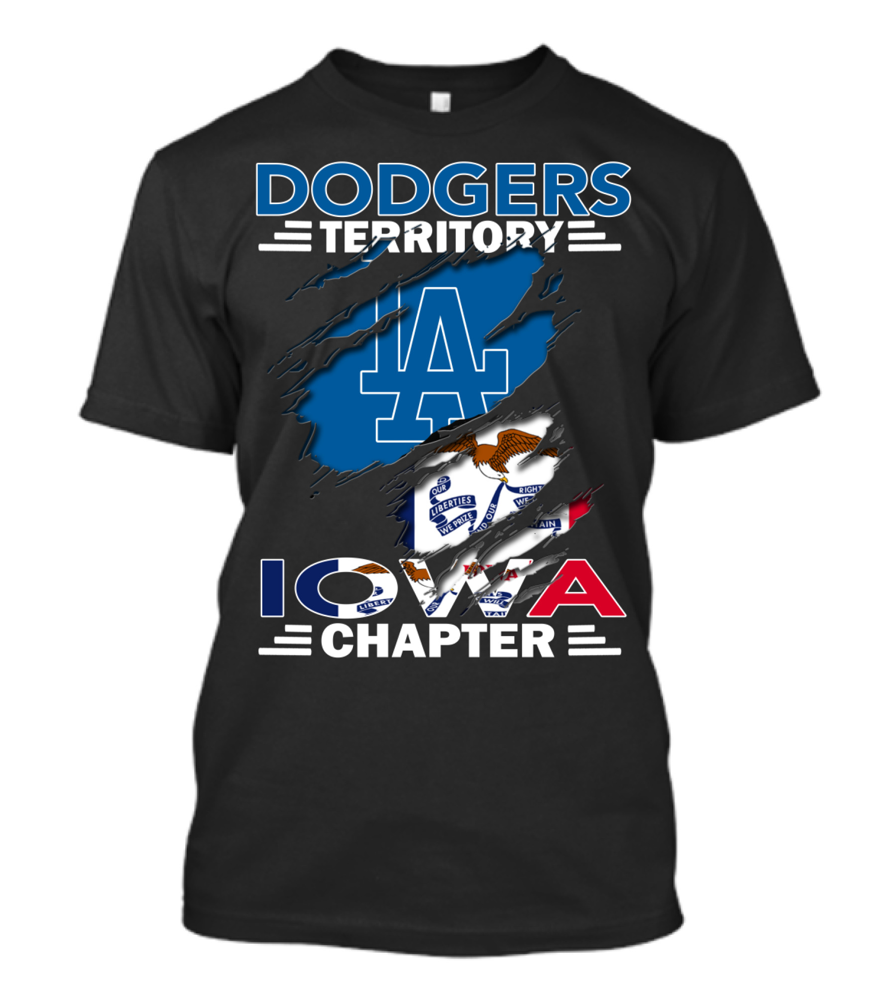 Dodgers Territory LA Iowa Chapter Flag Themed T-Shirt