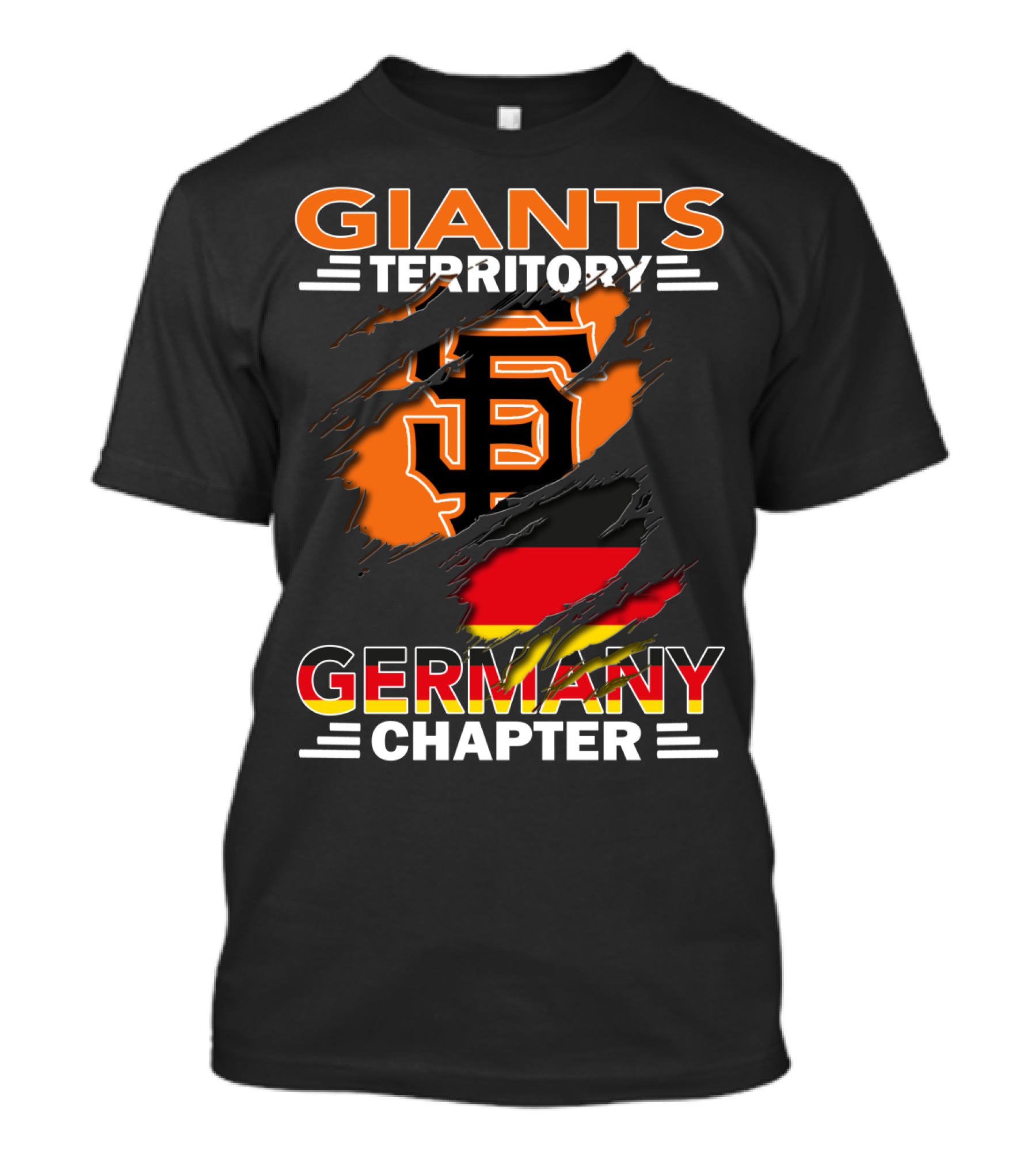 Giants Territory Germany Chapter Sf Baseball Logo With German Flag T-Shirt