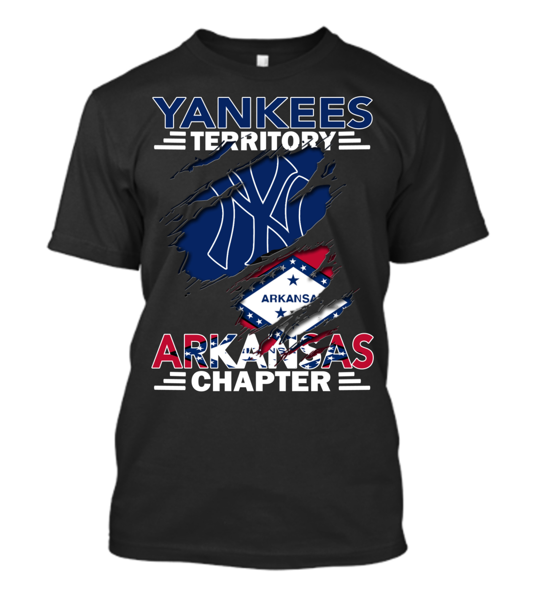 Yankees Territory Arkansas Chapter Logo And State Flag T-Shirt