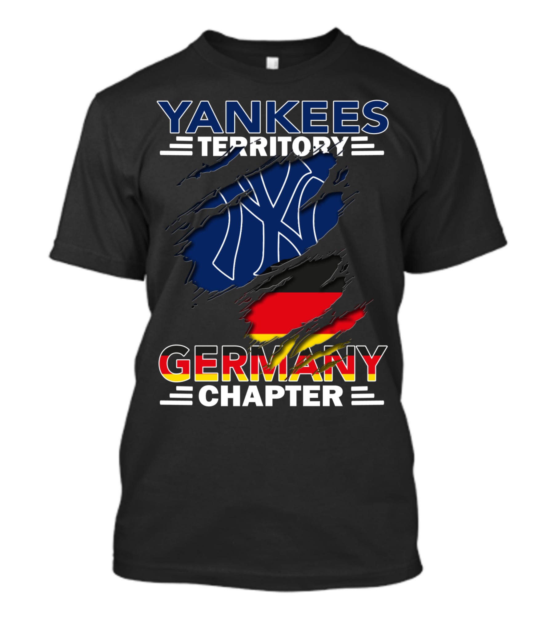 Yankees Territory Germany Chapter Flag Ripped NY T-Shirt
