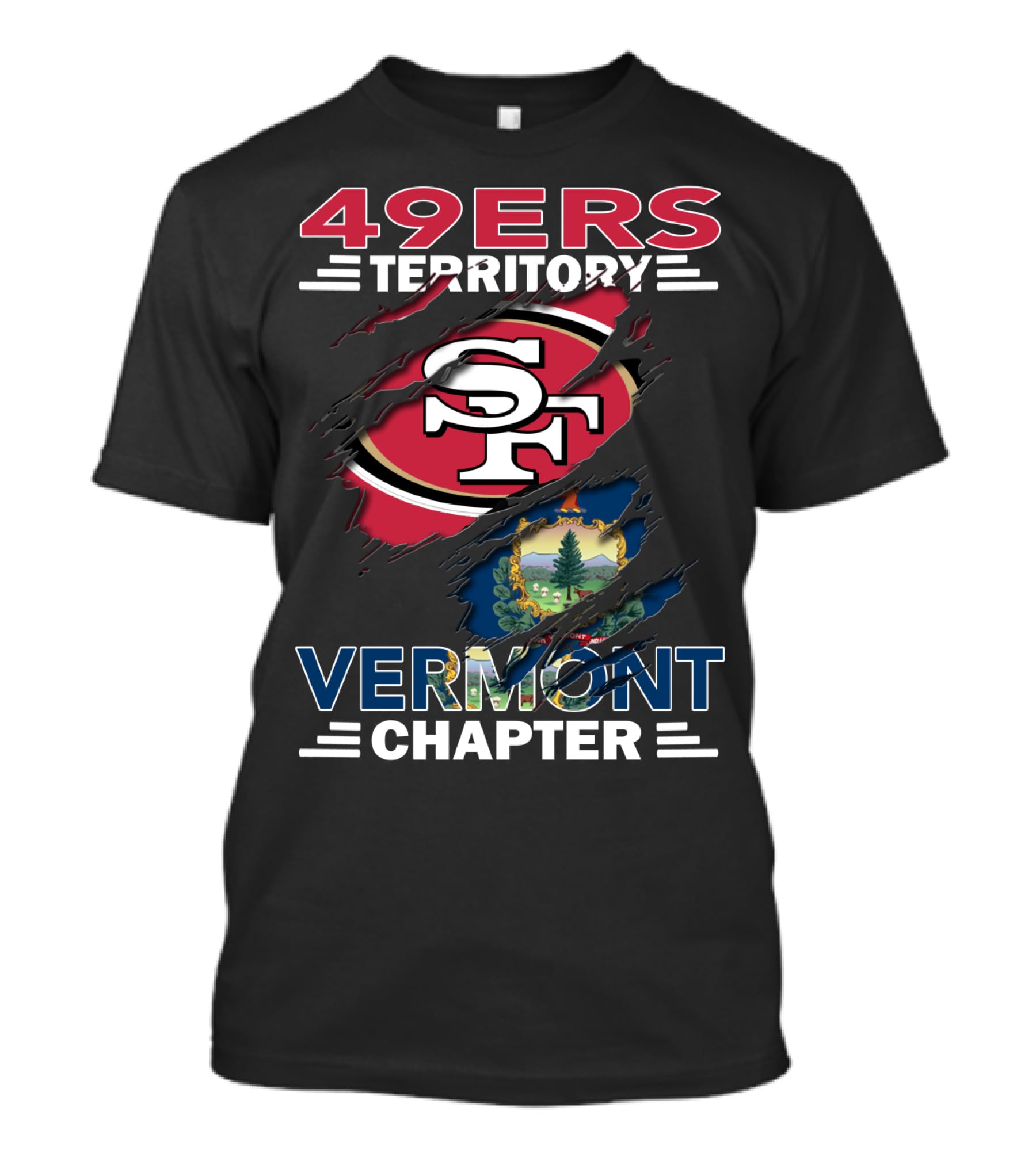 49ers Territory San Francisco Vermont Chapter Logo Flag T-Shirt