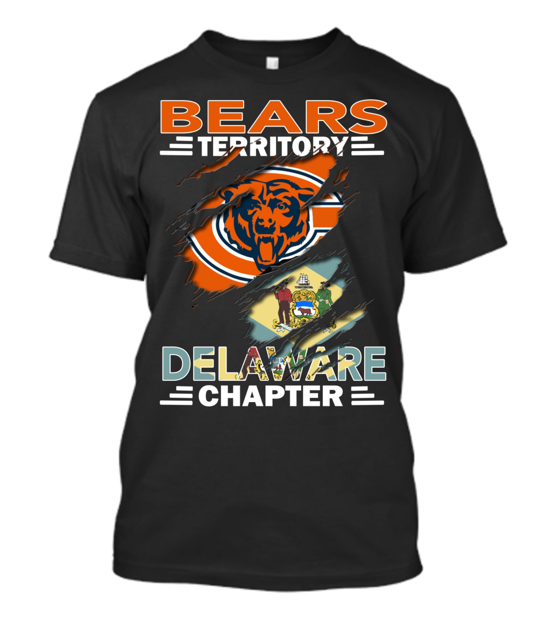 Bears Territory Chicago Delaware Chapter Flag Emblem T-Shirt