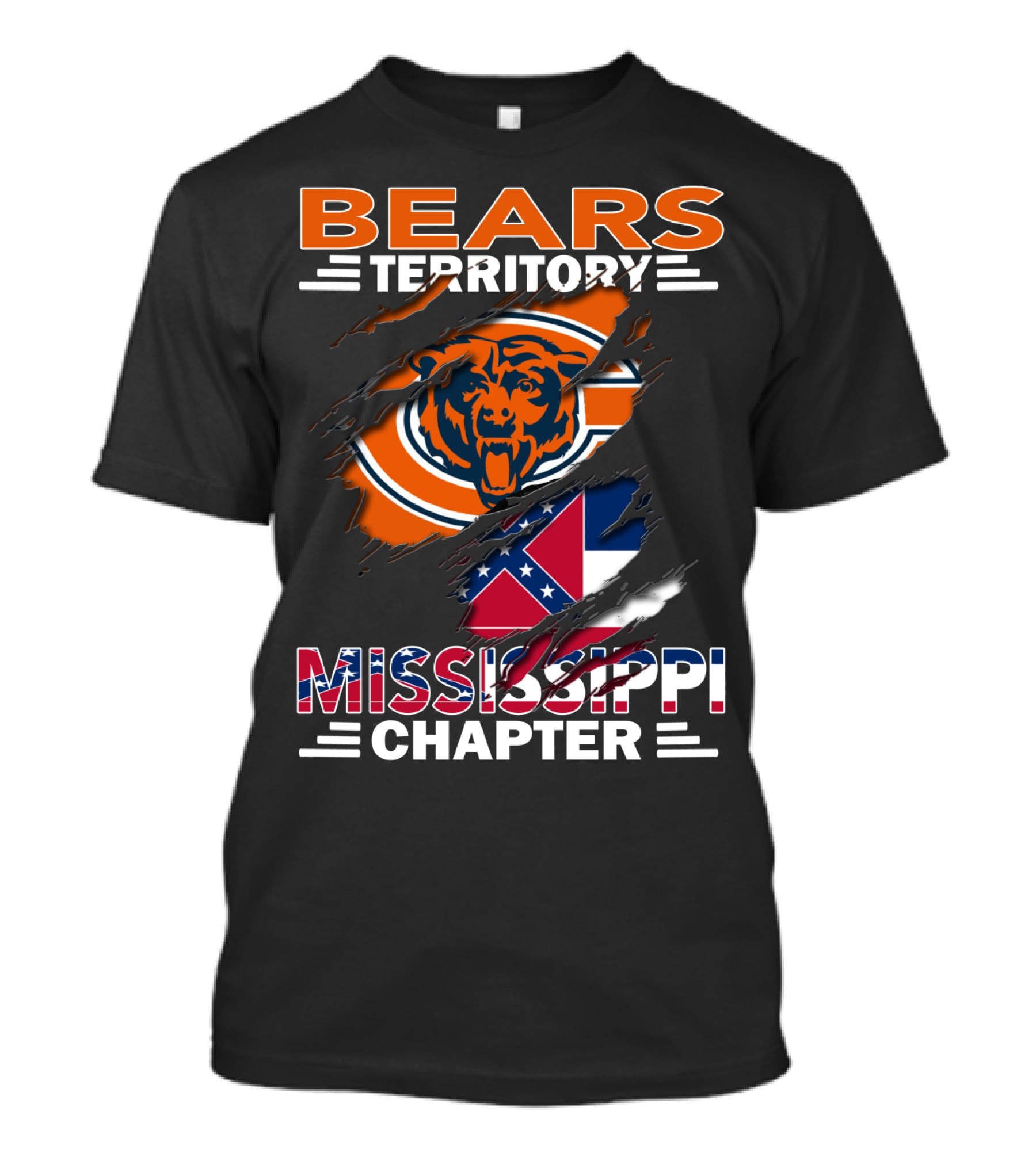 Bears Territory Chicago Mississippi Chapter Flag Collaboration T-Shirt