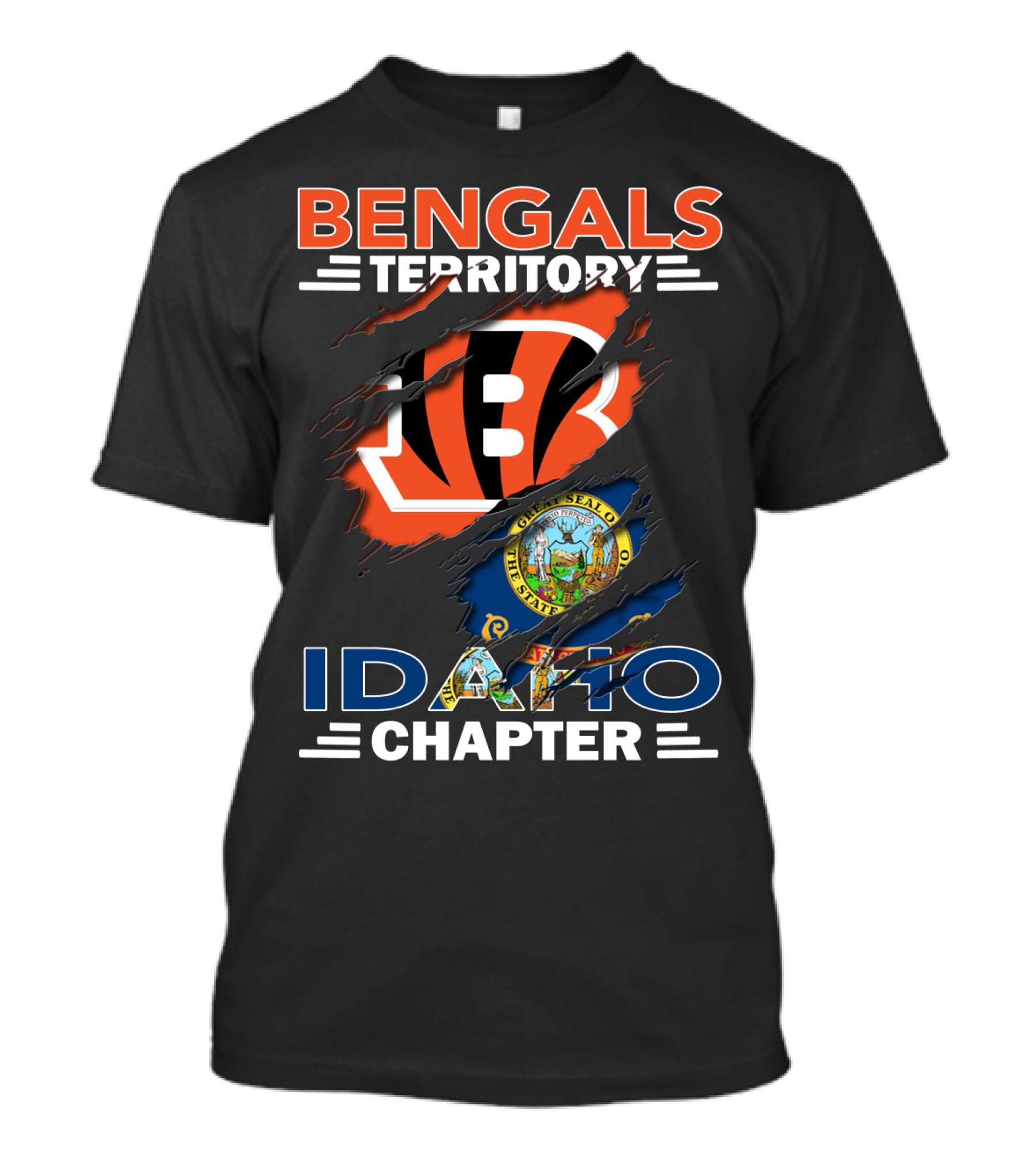 Bengals Territory Idaho Chapter Logo With State Seal T-Shirt