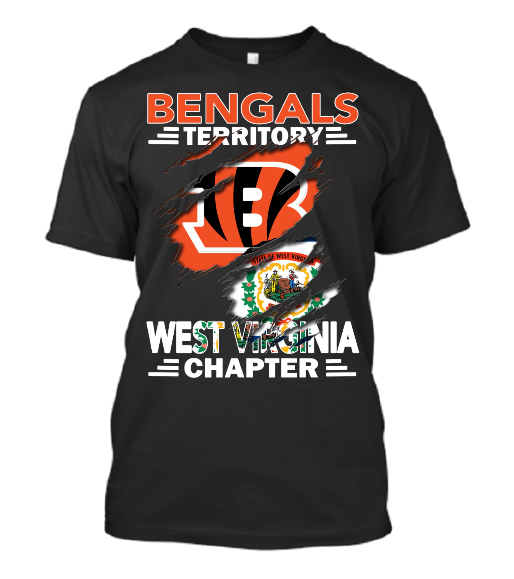 Bengals Territory West Virginia Chapter State Logo NFL Fan Edition T-Shirt