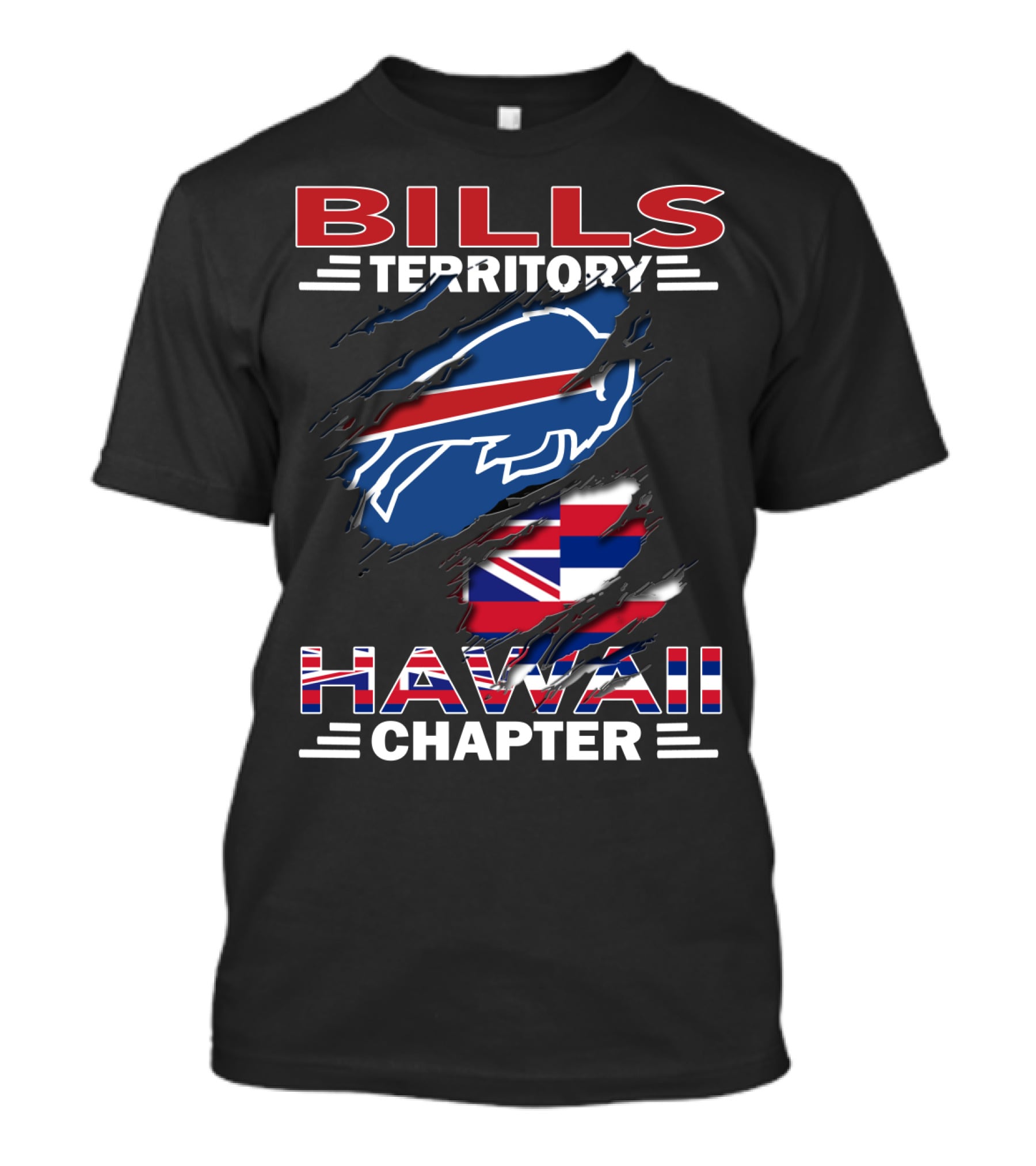 Bills Territory Hawaii Chapter Buffalo Bills Logo And Hawaiian Flag Elements T-Shirt