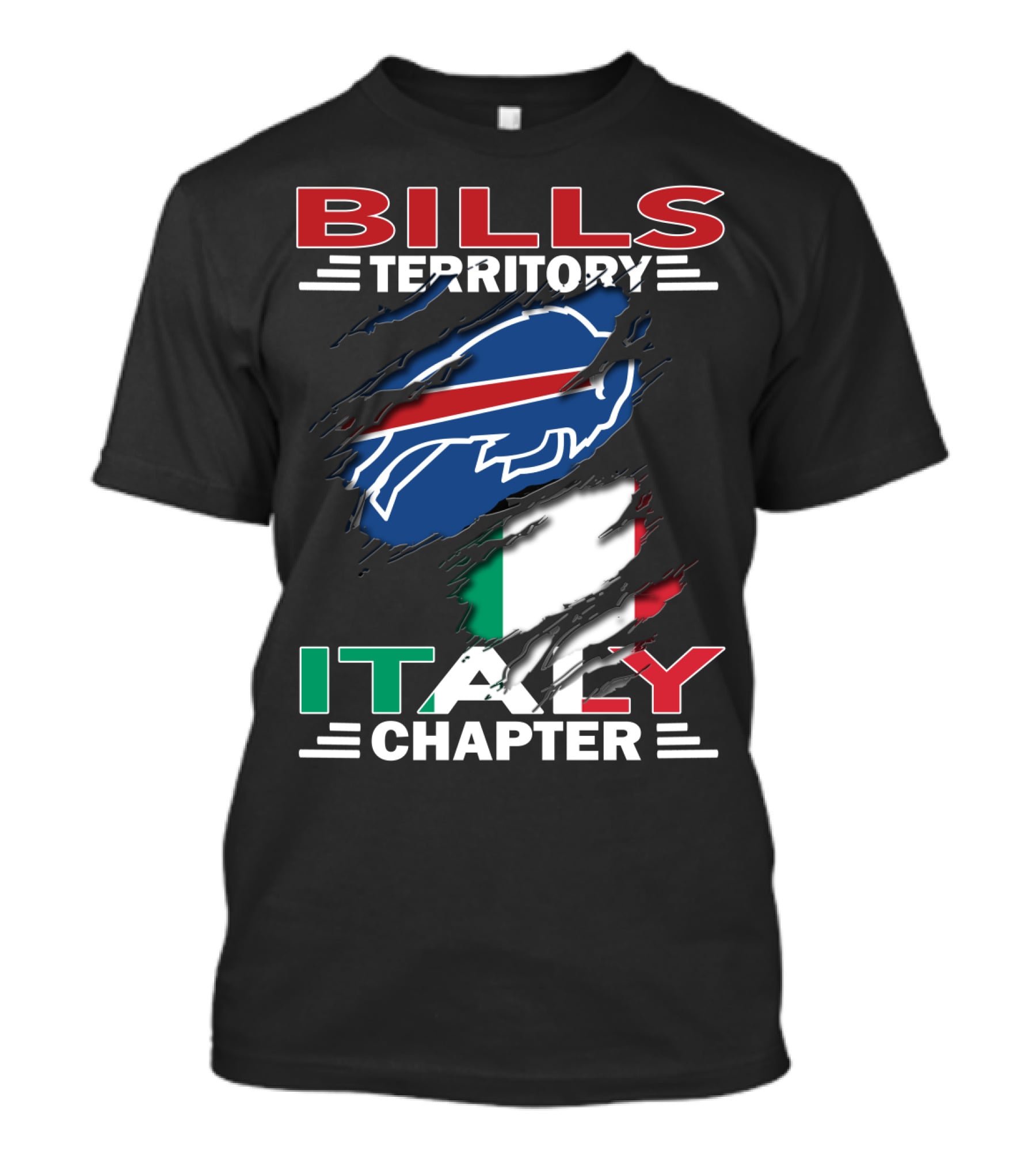 Bills Territory Italy Chapter Buffalo Football Fan Club Italy Flag T-Shirt