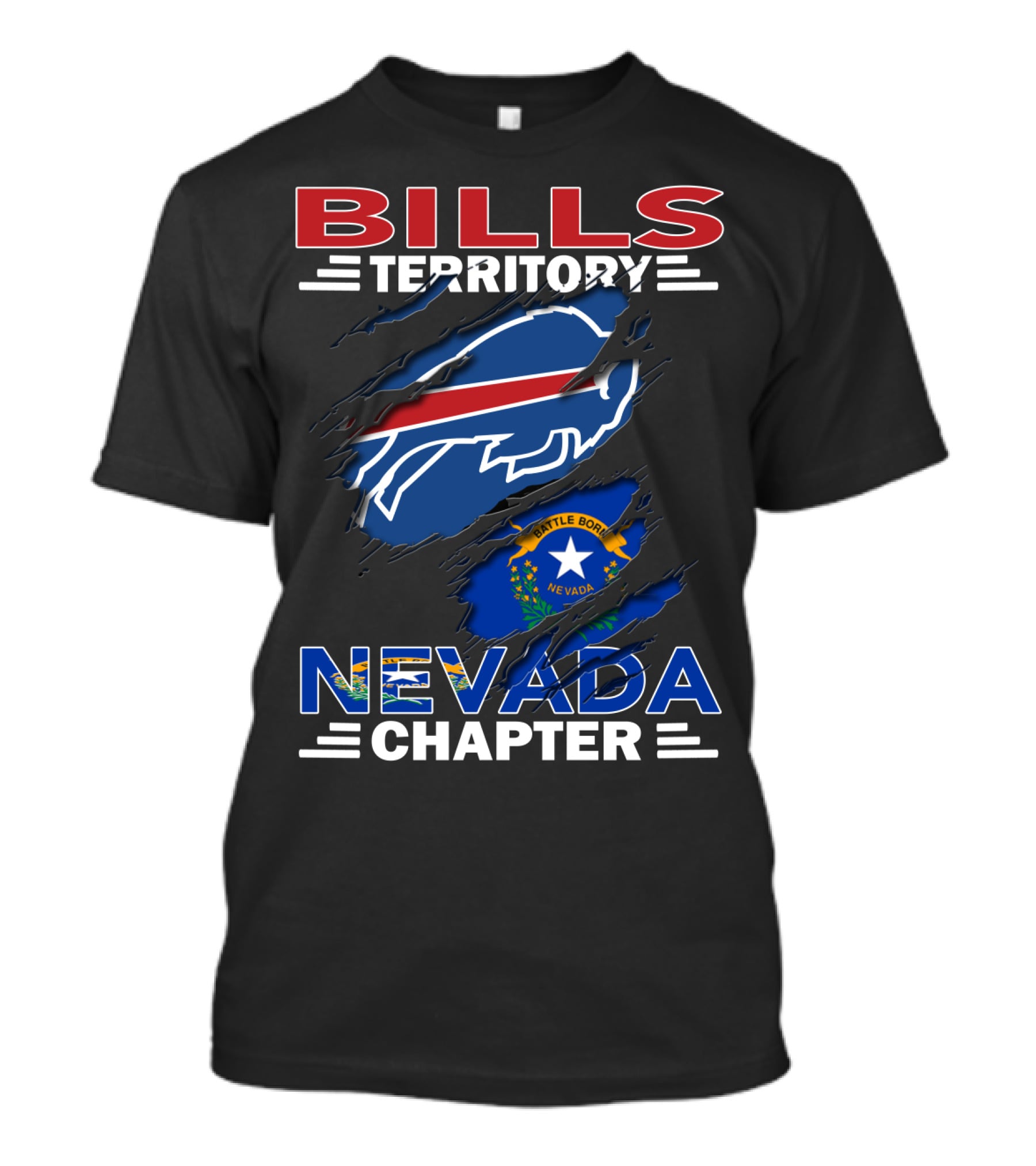 BILLS Territory Nevada Chapter Buffalo Nevada Flag Elements T-Shirt