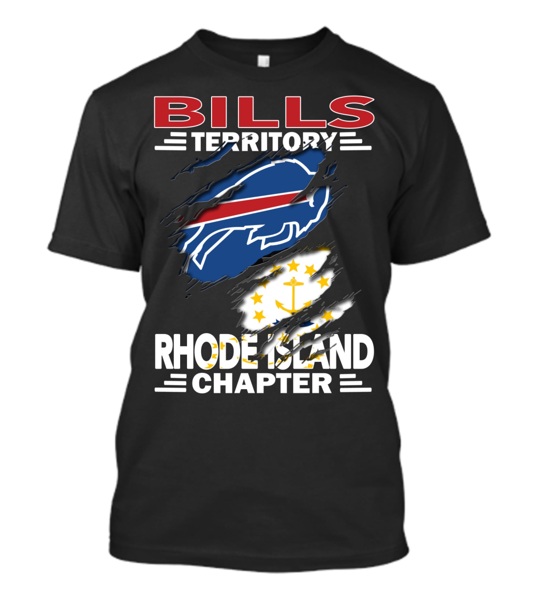 Bills Territory Rhode Island Chapter Blue Red Buffalo And Anchor T-Shirt