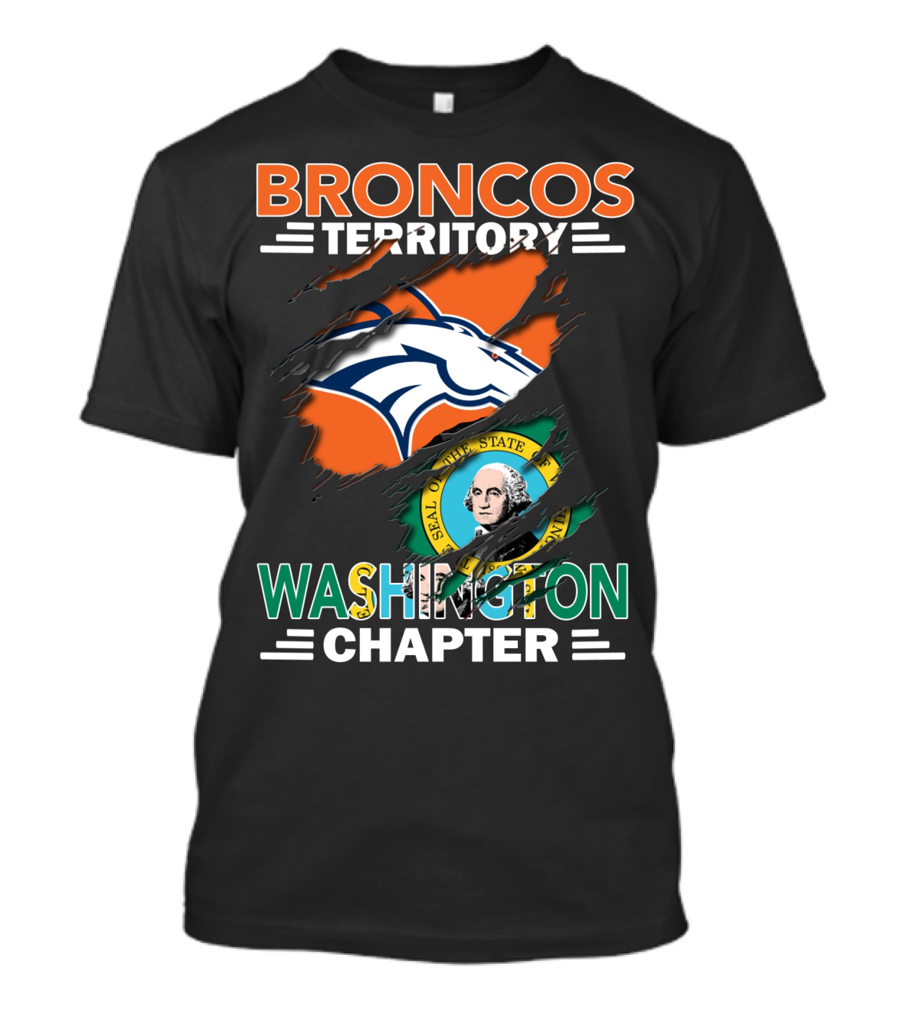 Broncos Territory Washington Chapter Denver Football Fan Club T-Shirt