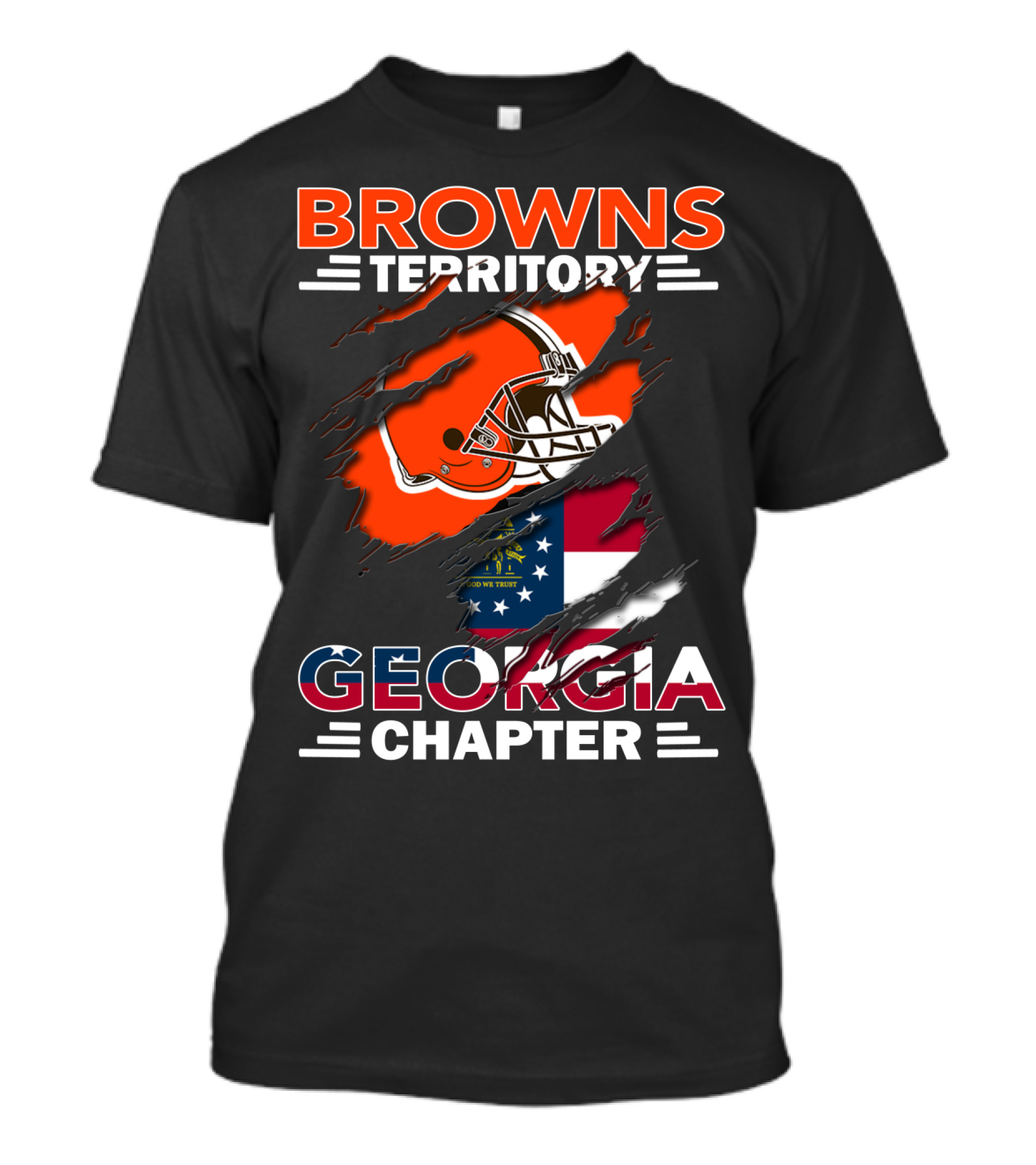 Browns Territory Georgia Chapter Helmet And Flag T-Shirt
