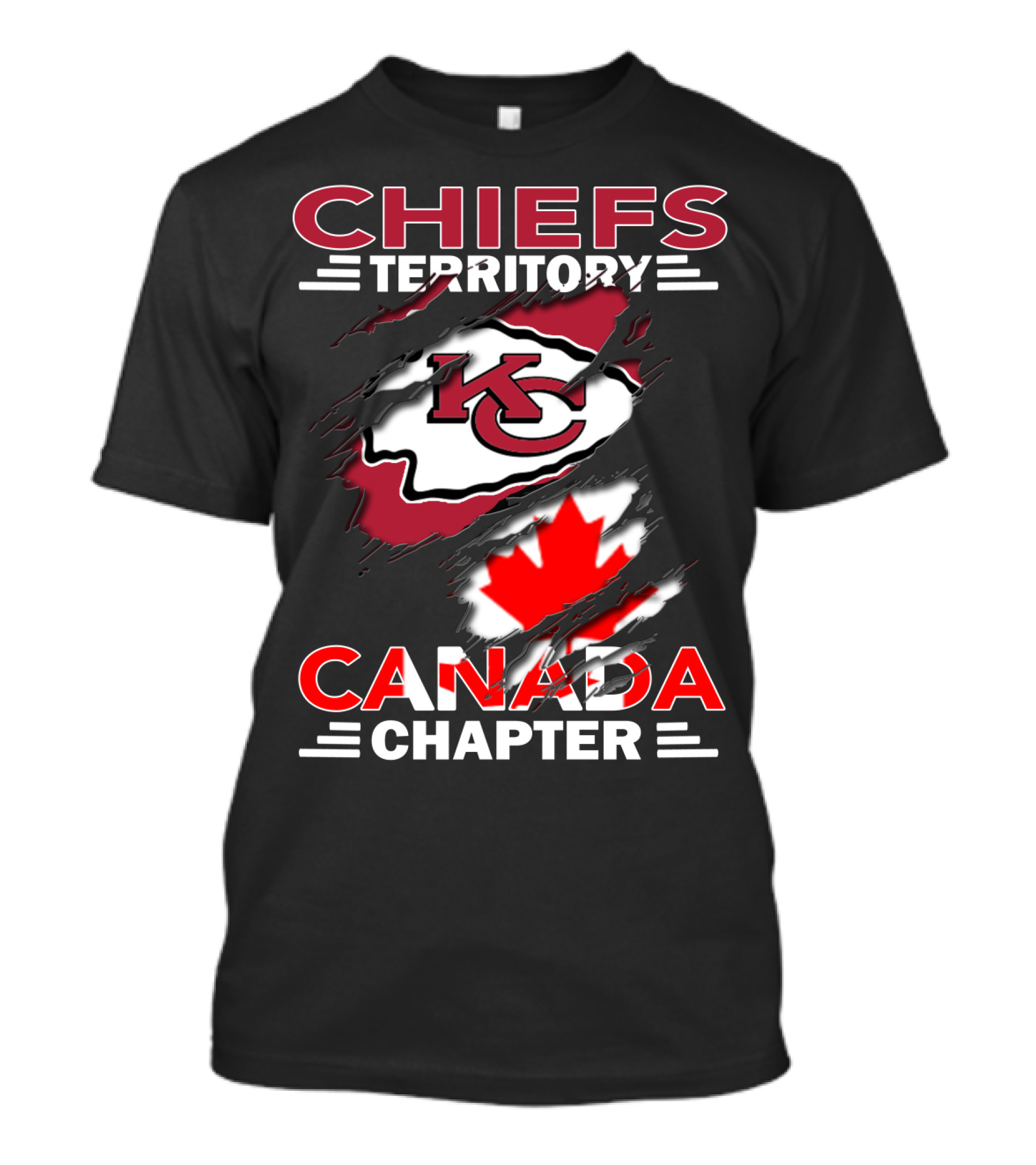 Chiefs Territory KC Logo Canada Chapter Maple Leaf T-Shirt