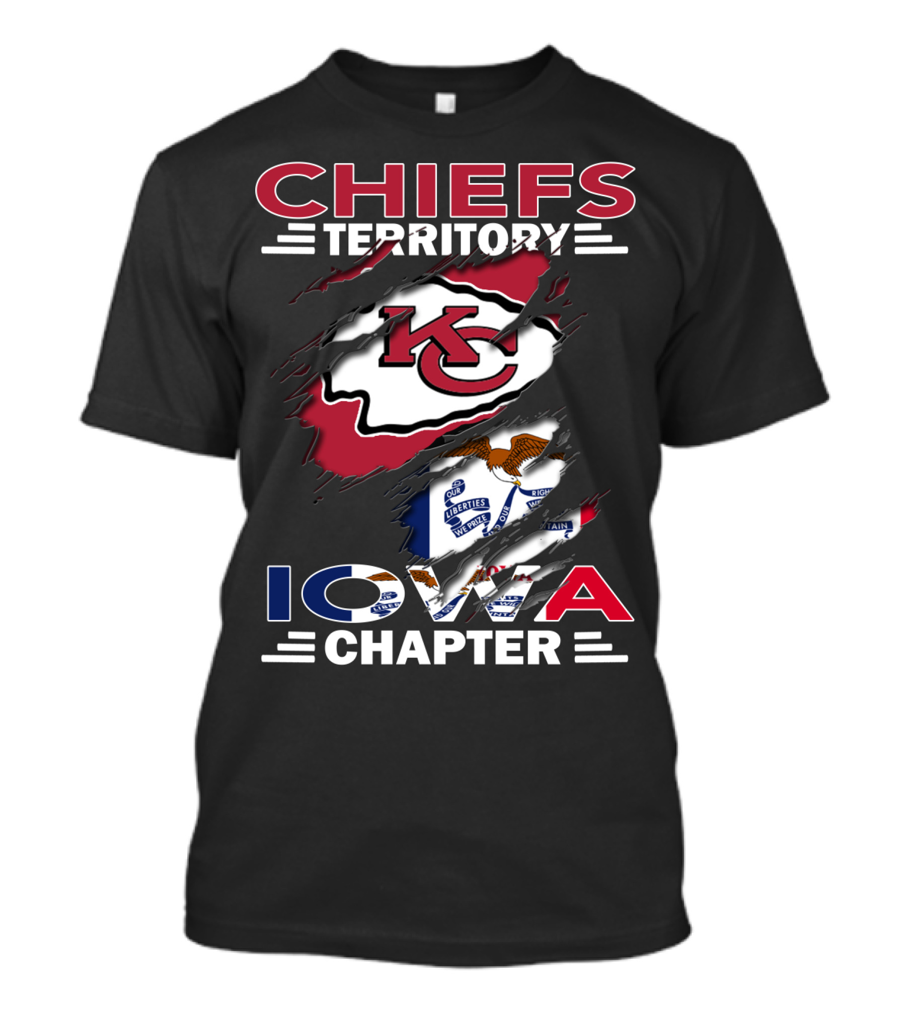 Chiefs Territory Iowa Chapter Kansas City Flag T-Shirt